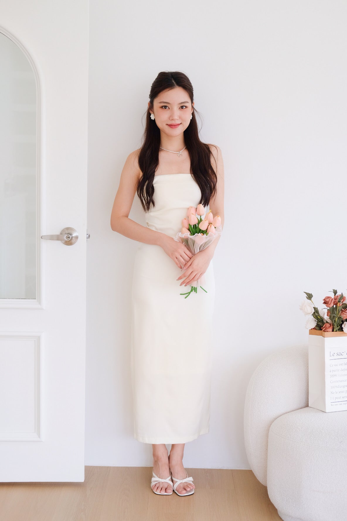 Whitney Tube Maxi Dress (Cream)