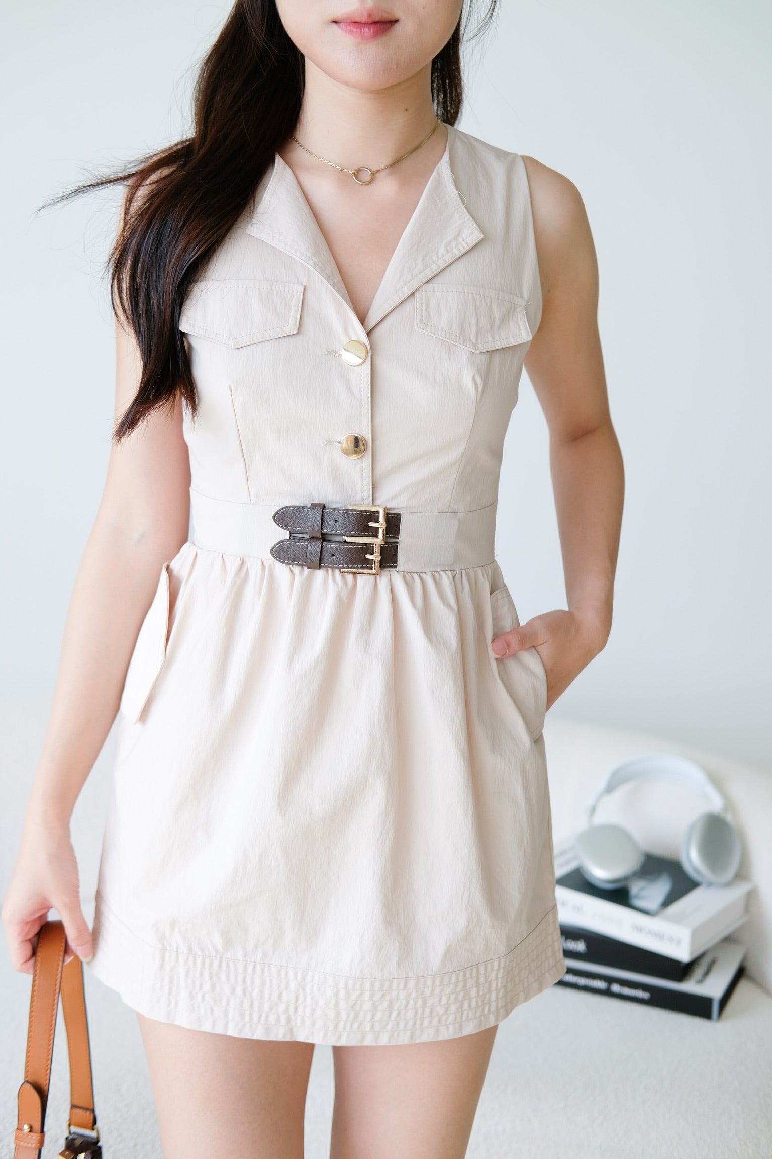 Lydia Pocket Dress (Khaki)