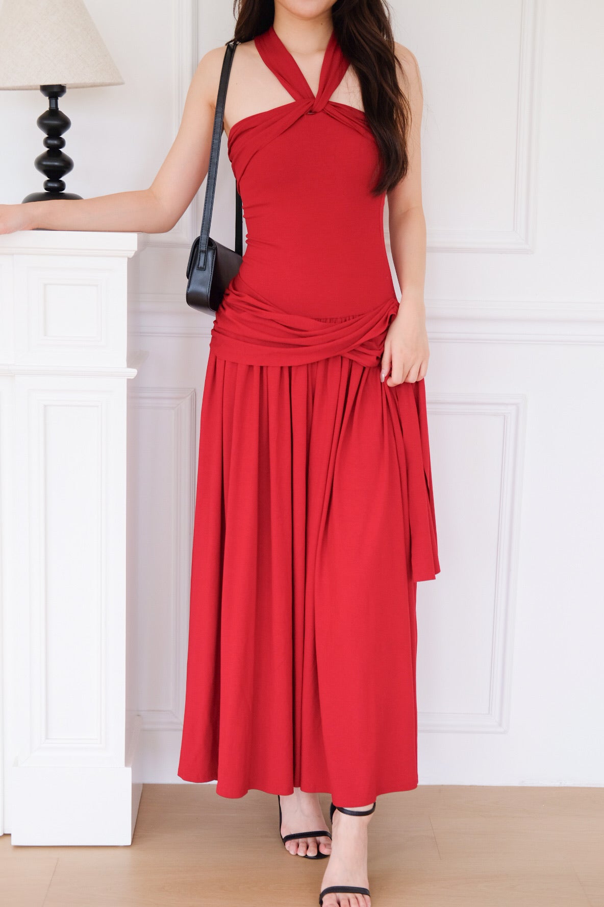 Jessy Toga Cotton Maxi Dress (Ruby Red)