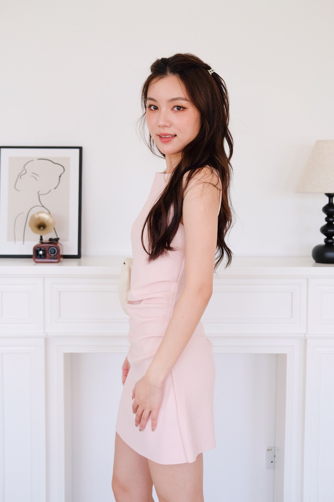 Sylvie Boatneck Fitted Dress (Baby Pink)