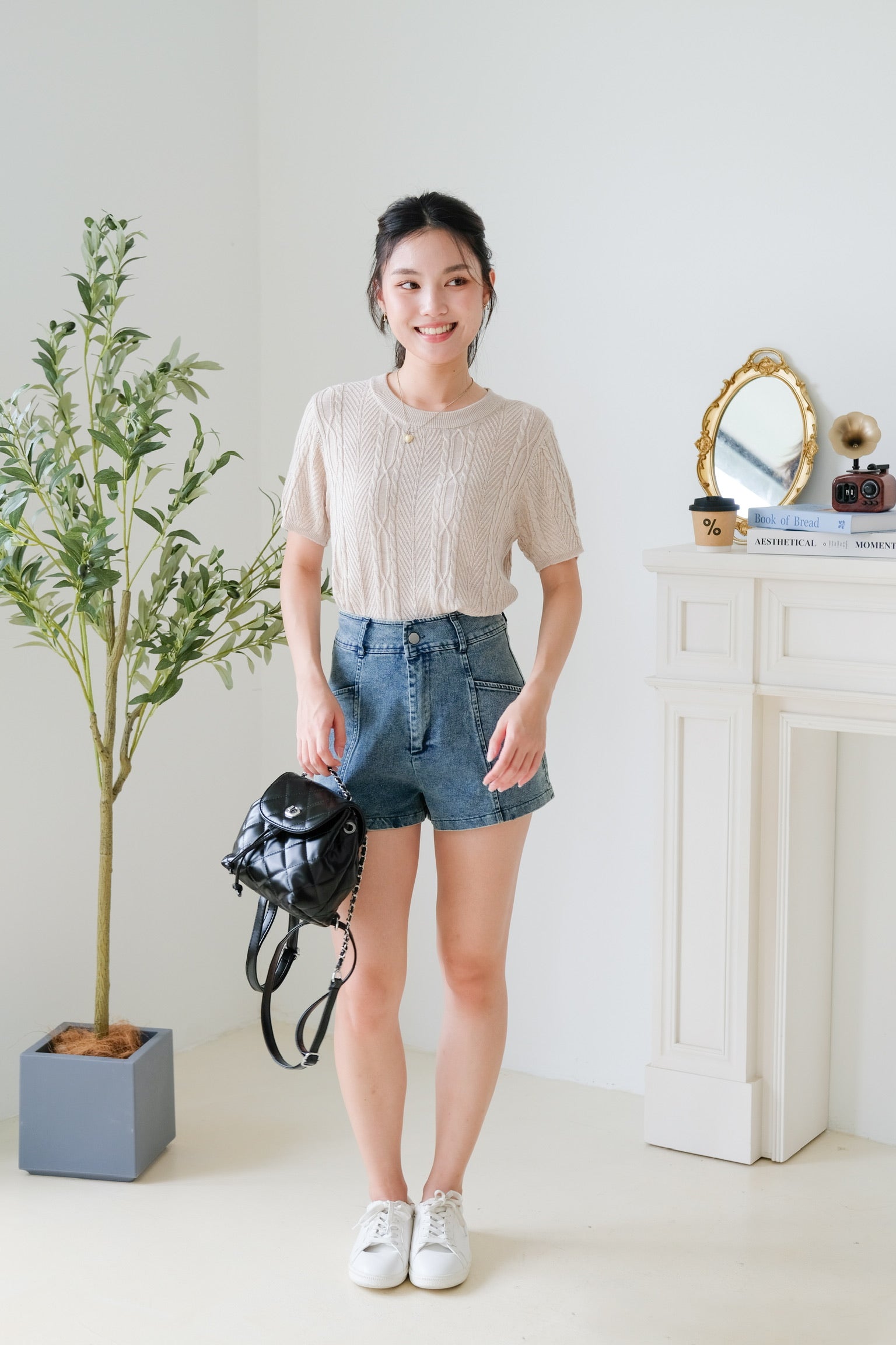 Carey Knit Tee (Latte)