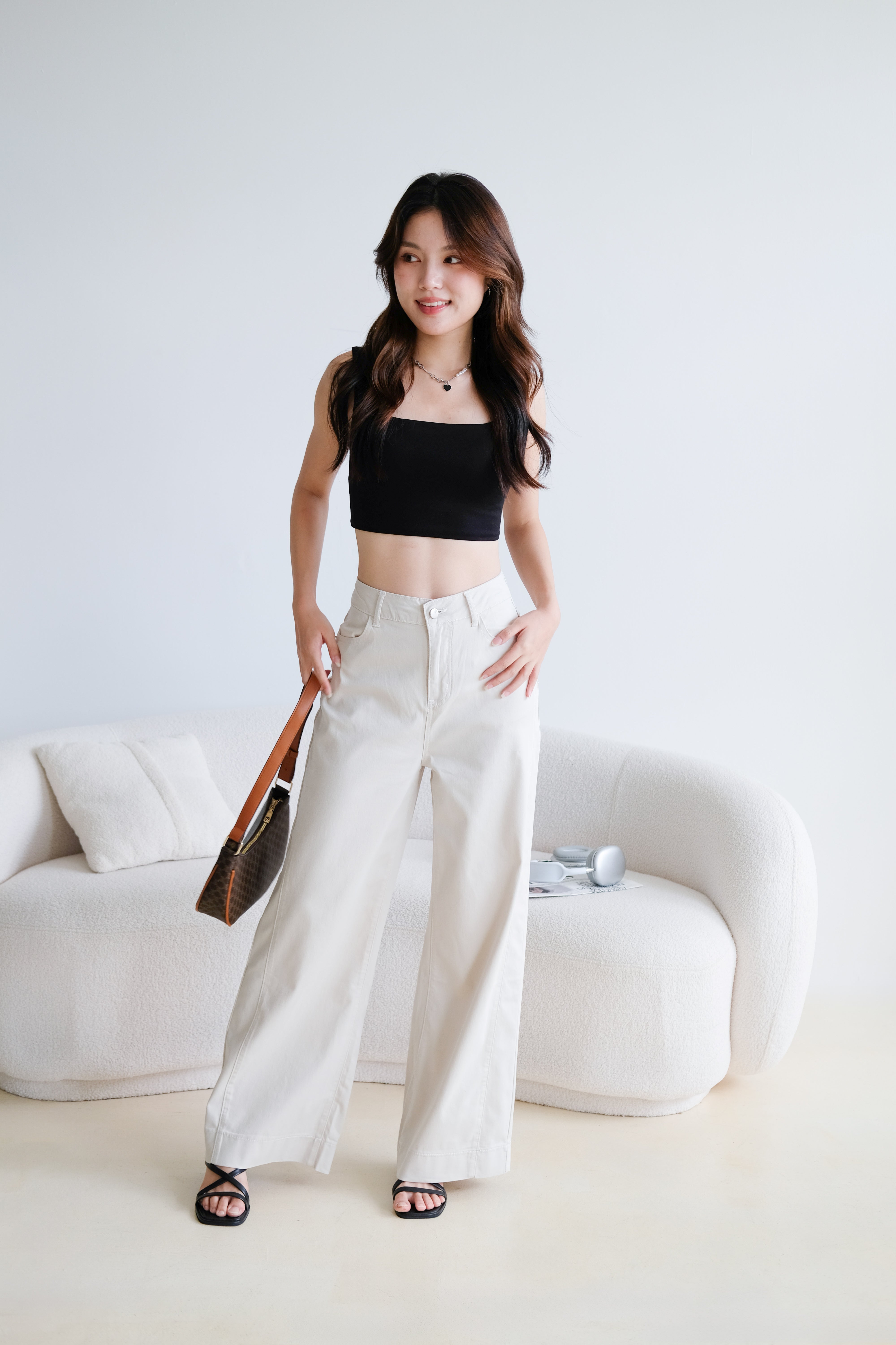 Time Out Flare Soft Denim Jeans (Cream)