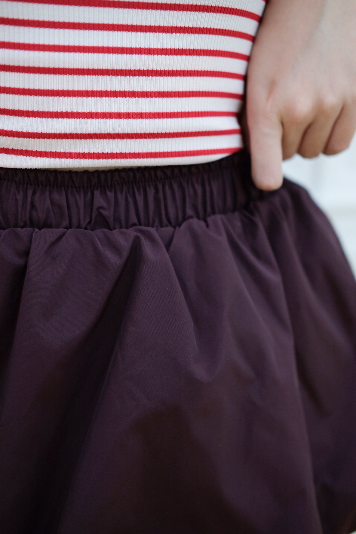 Dark Red Bubble Skirt