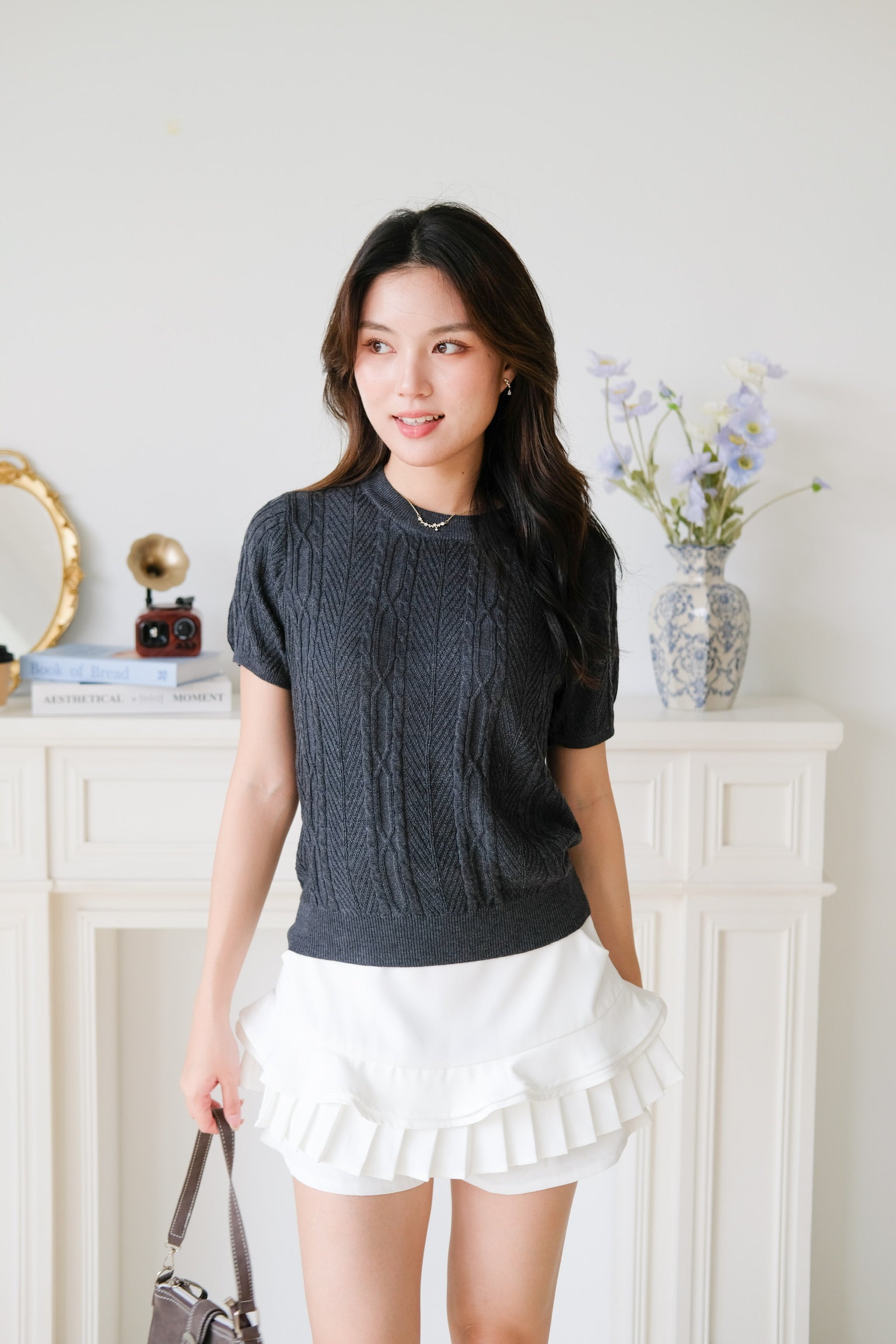 Carey Knit Tee (Dark Grey)