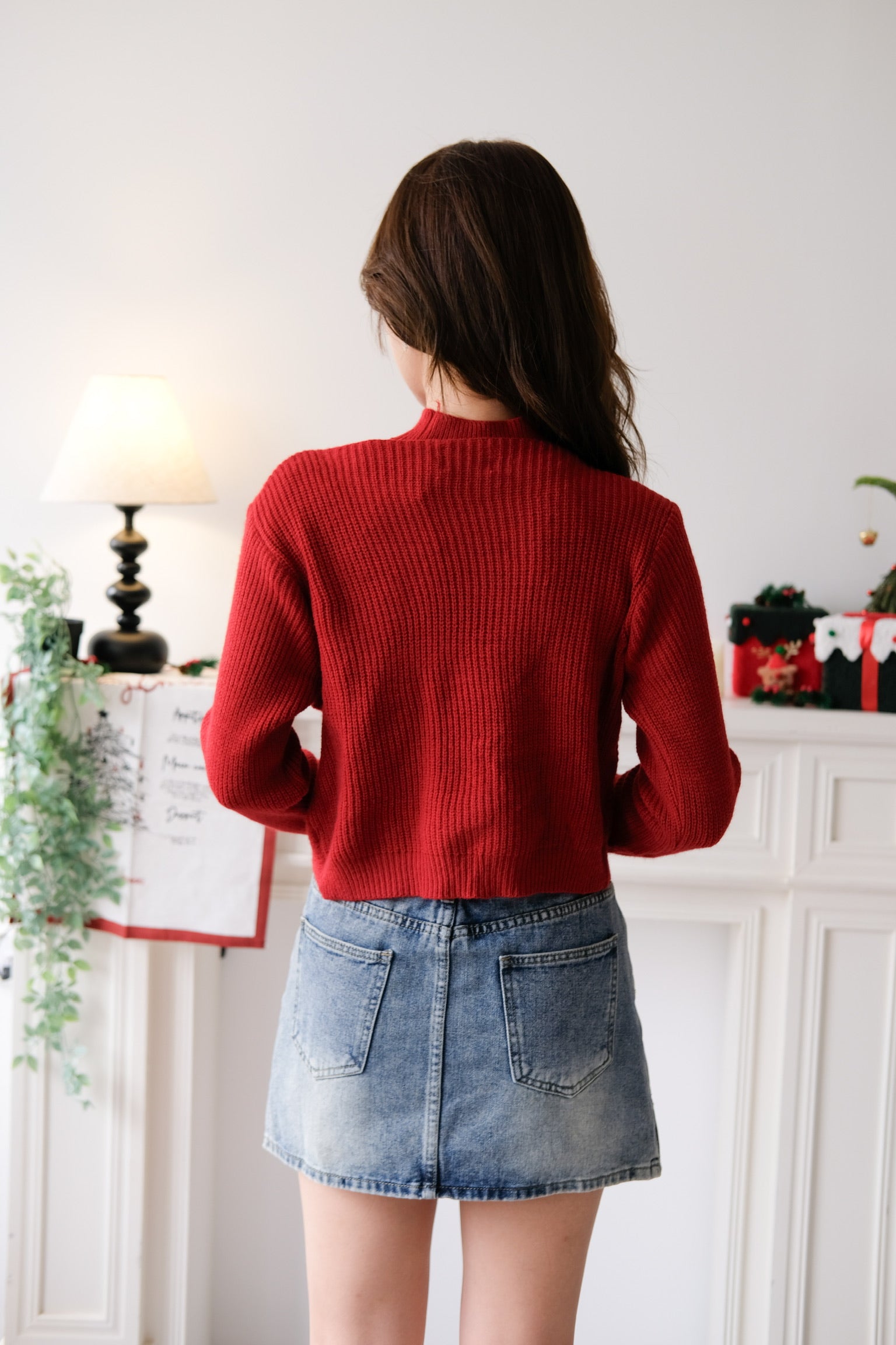 Olivia 2-in-1 Knit Sweater Set (Red)
