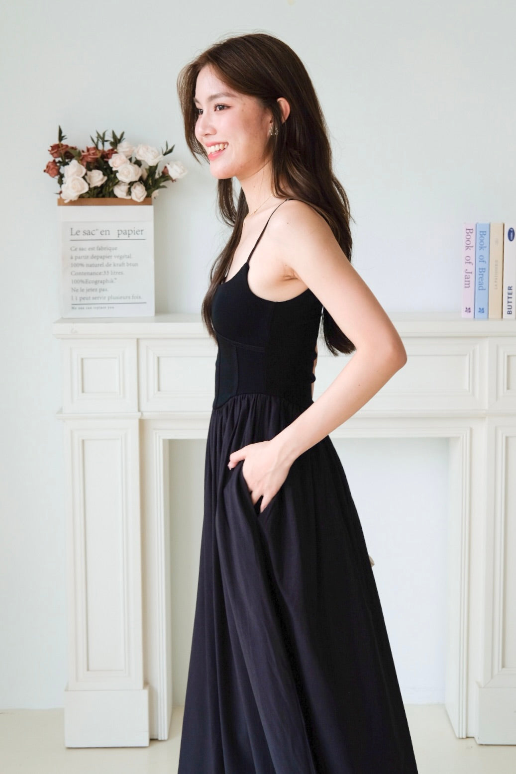 Clara Corset Maxi Dress (Black)