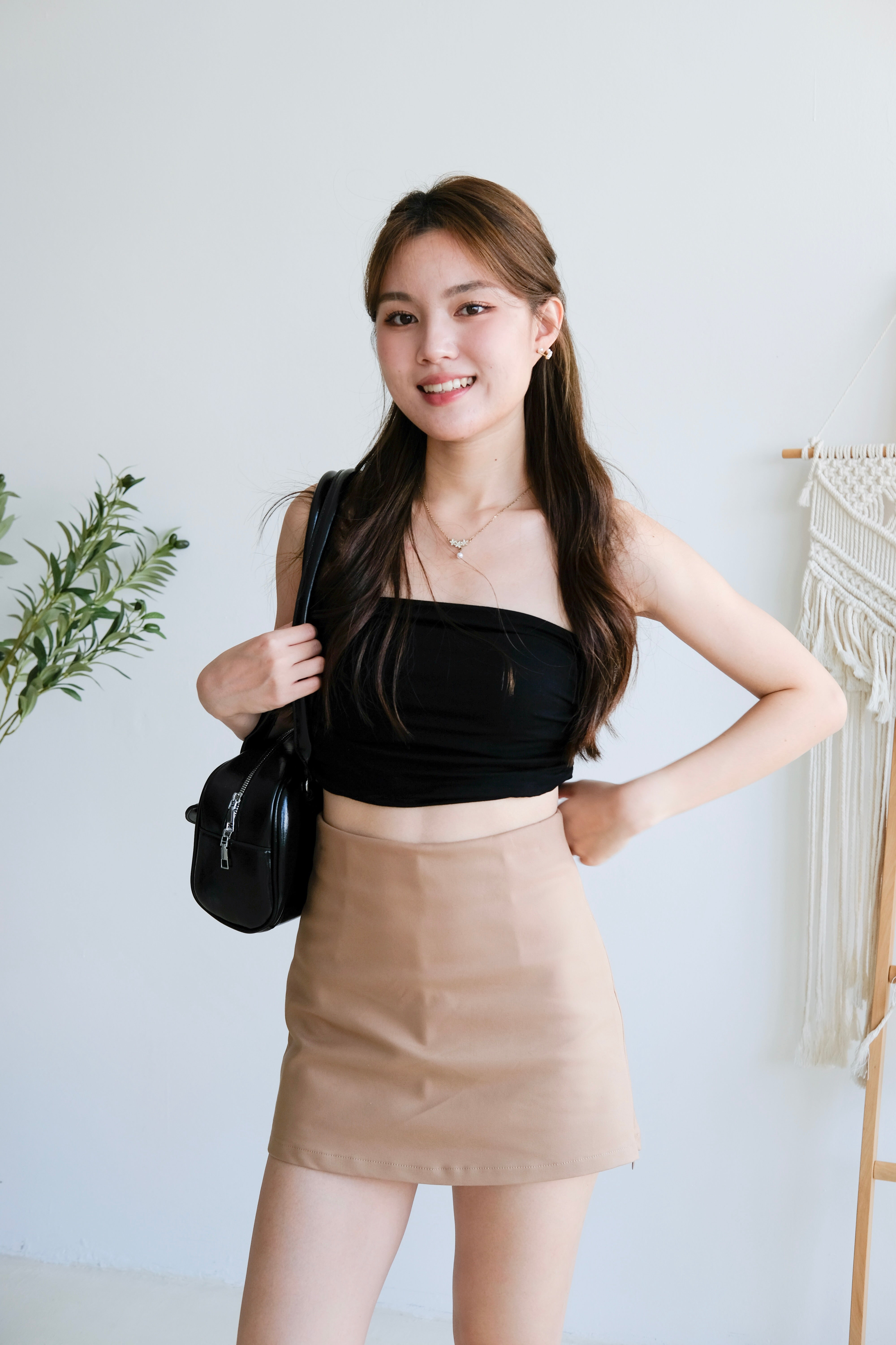 Kelsey Multi Zipper Skorts (Khaki)