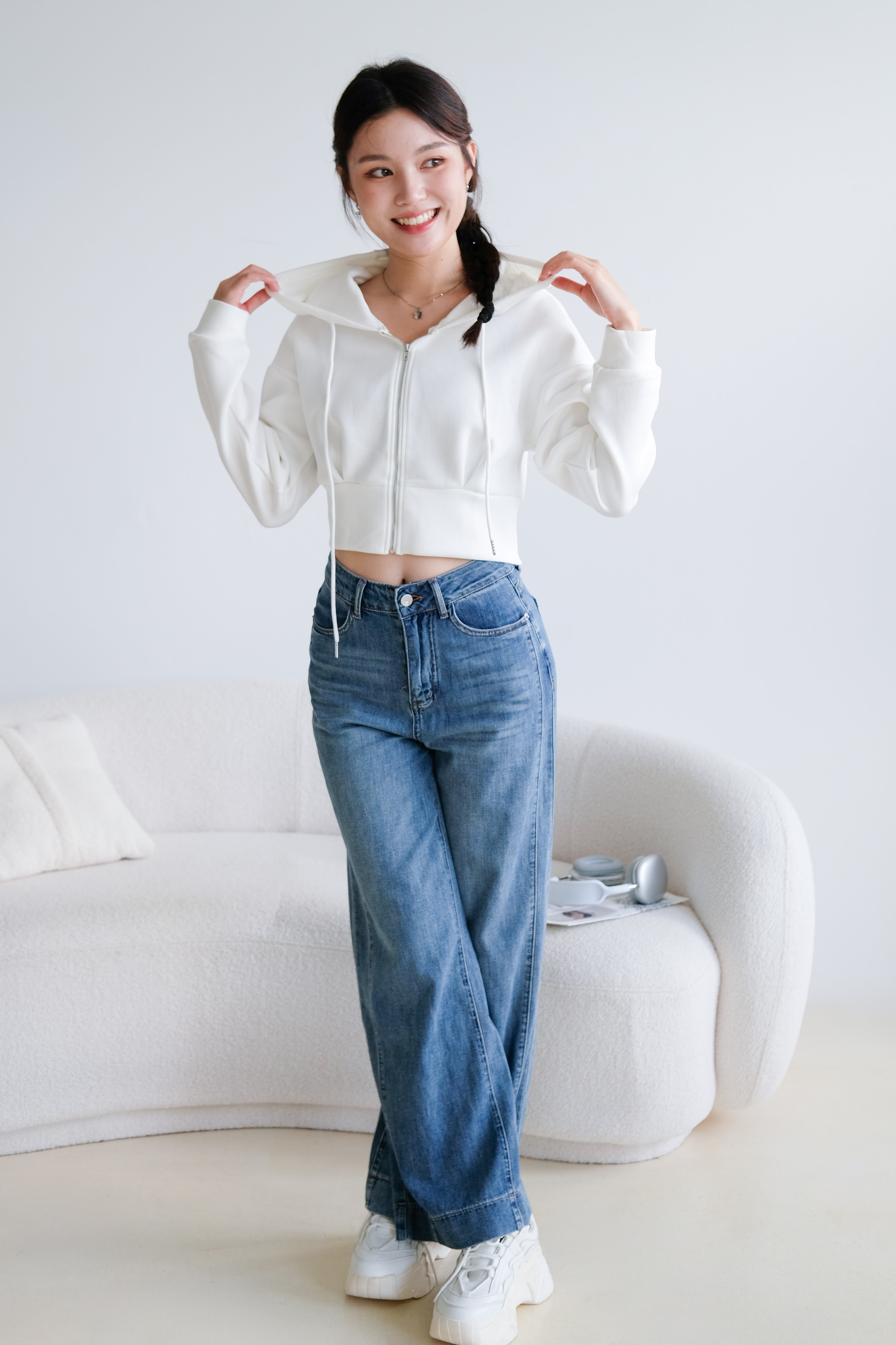 Time Out Flare Soft Denim Jeans (Dark Blue)