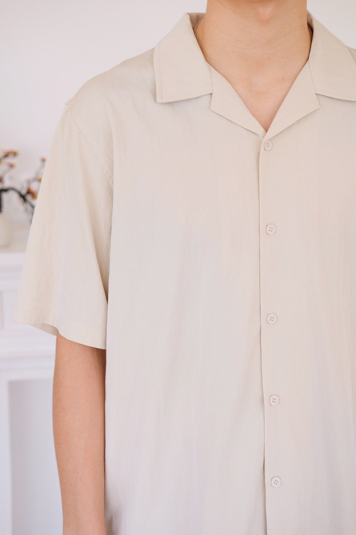 Marcus Collared Button Shirt (Oat Beige)