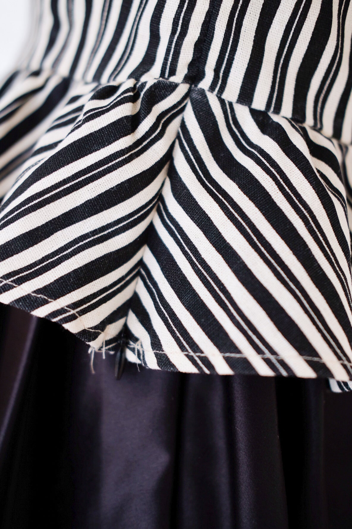 Leeya Ribbon Peplum Crop Top (Stripes)