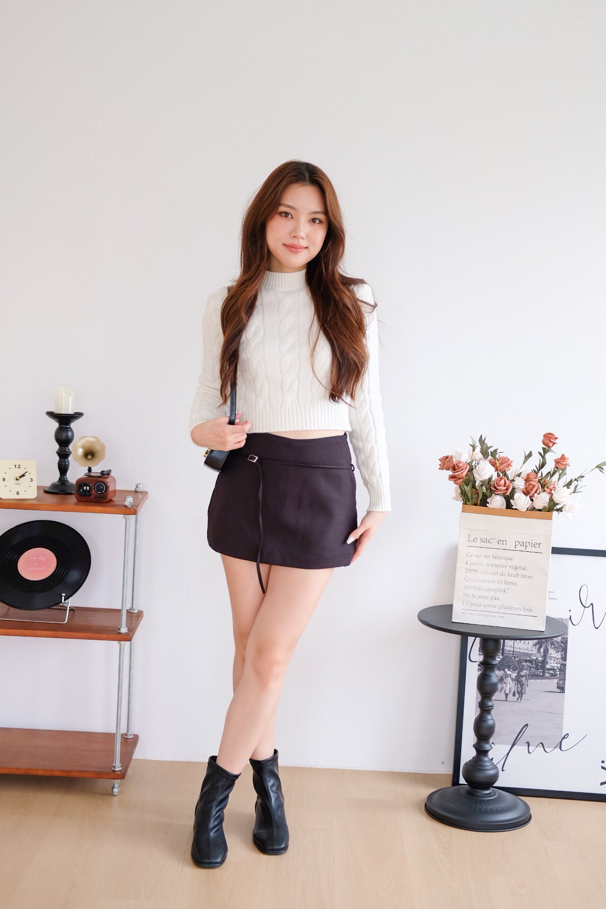 Jeanie Cable Knit Sweater (White)