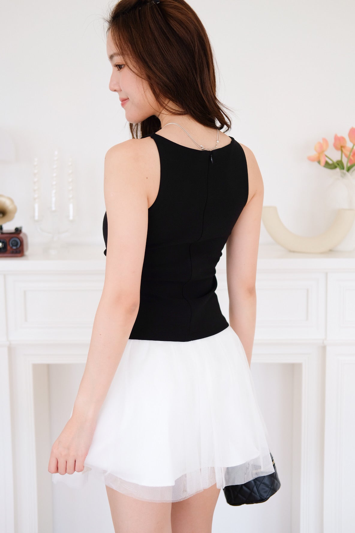 Romy Tulle Mini Skirt (White)