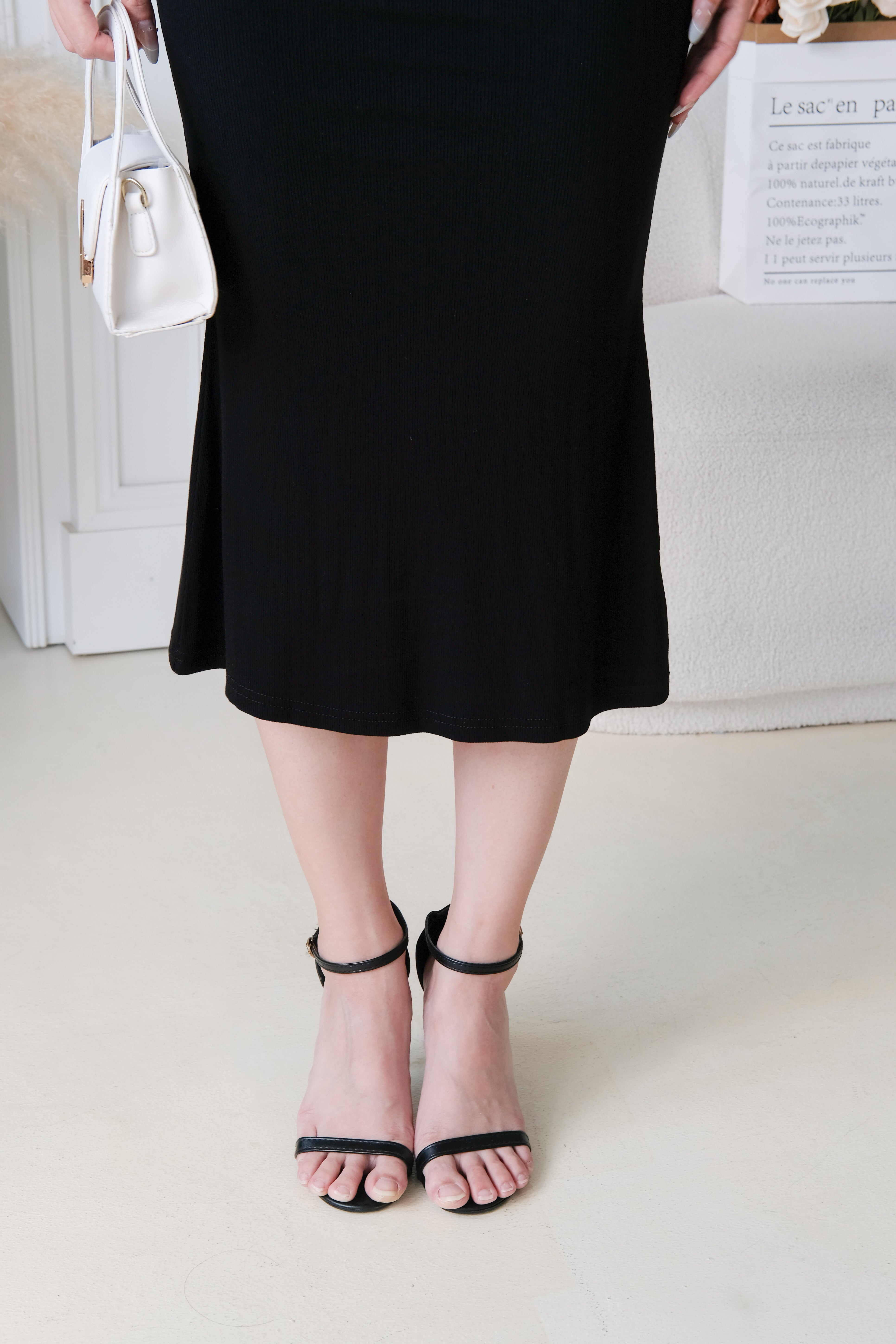 Stacey High Neck Bodycon Maxi Dress (Black)