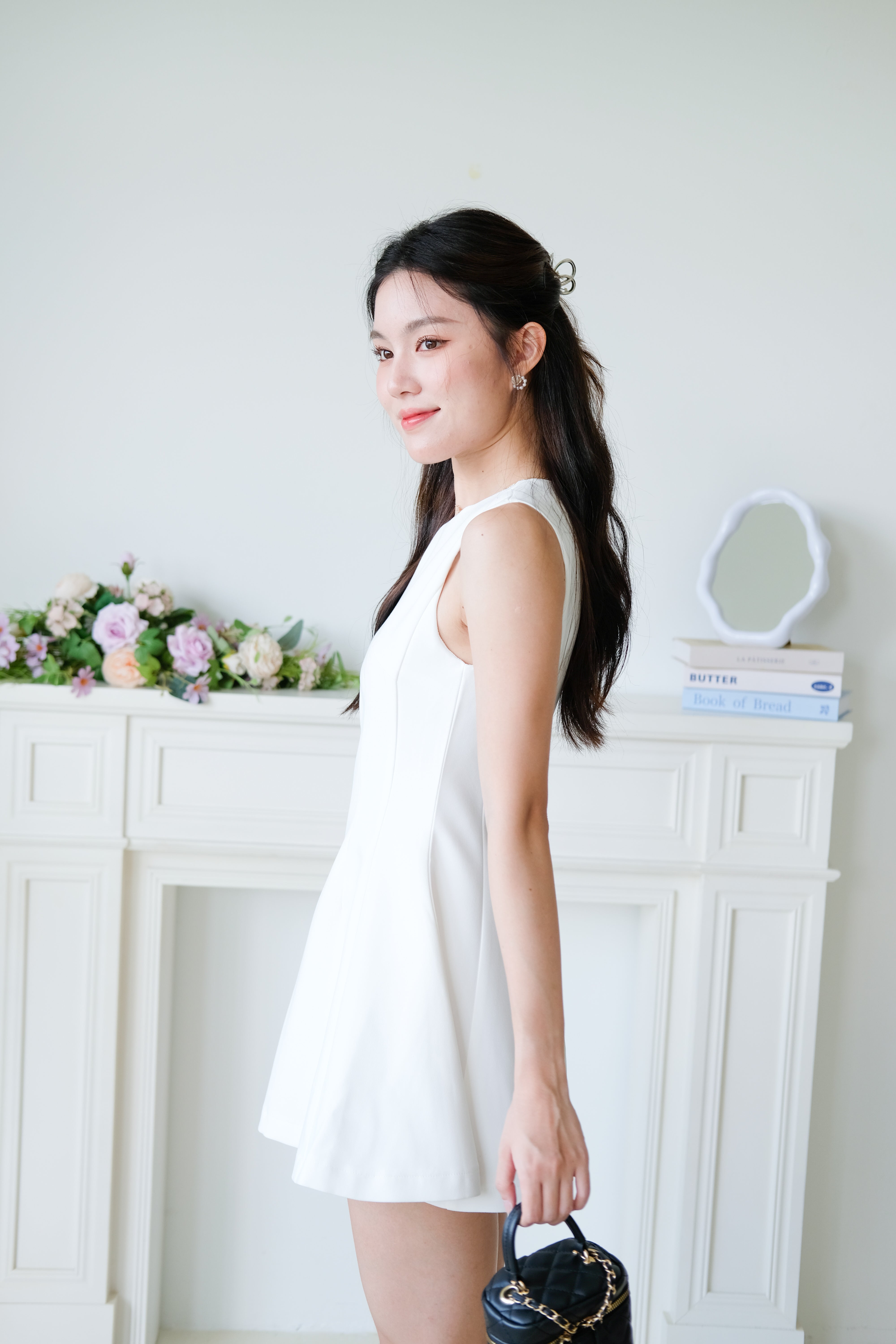 Tasya Skater Dress (White)