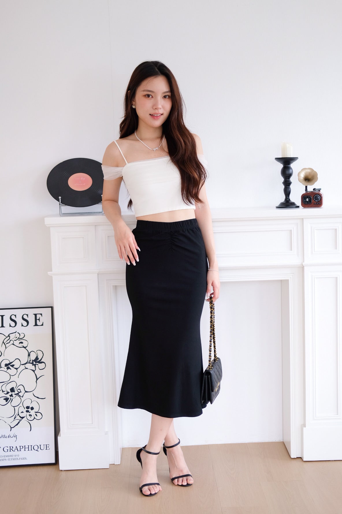 Gia Mermaid Maxi Skirt (Black)