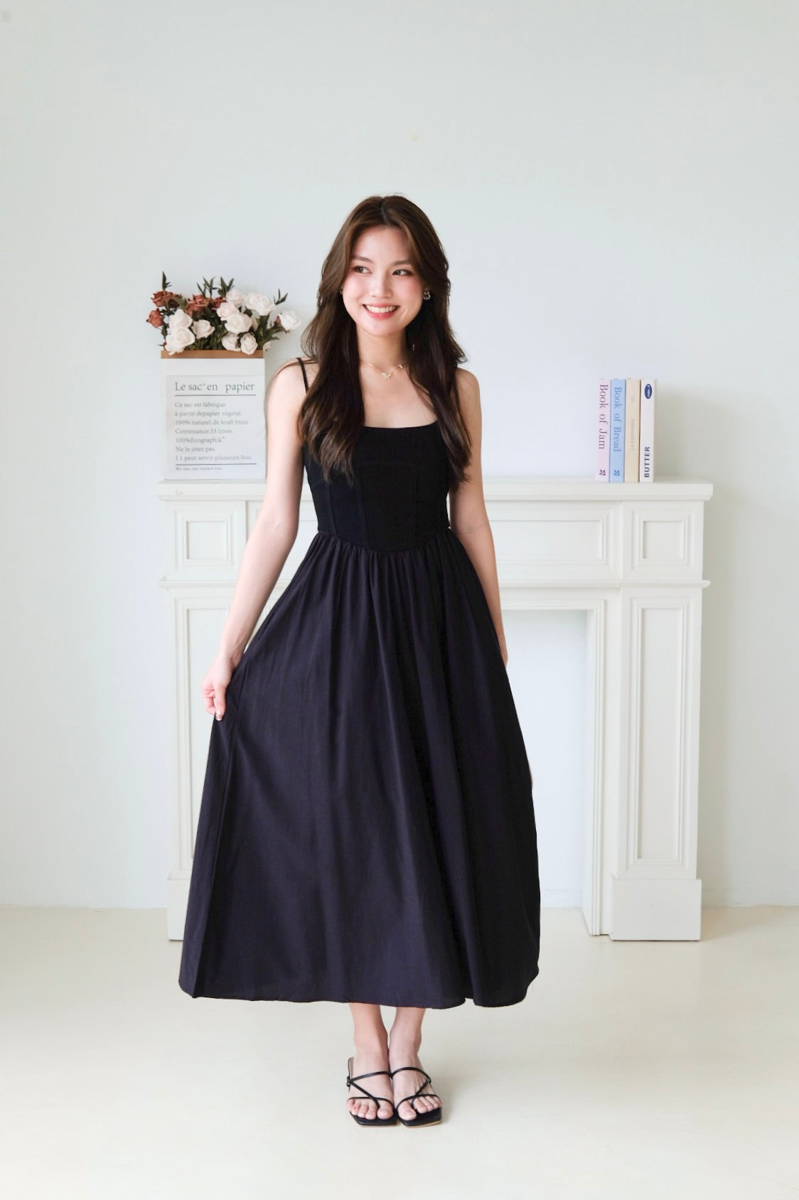 Clara Corset Maxi Dress (Black)