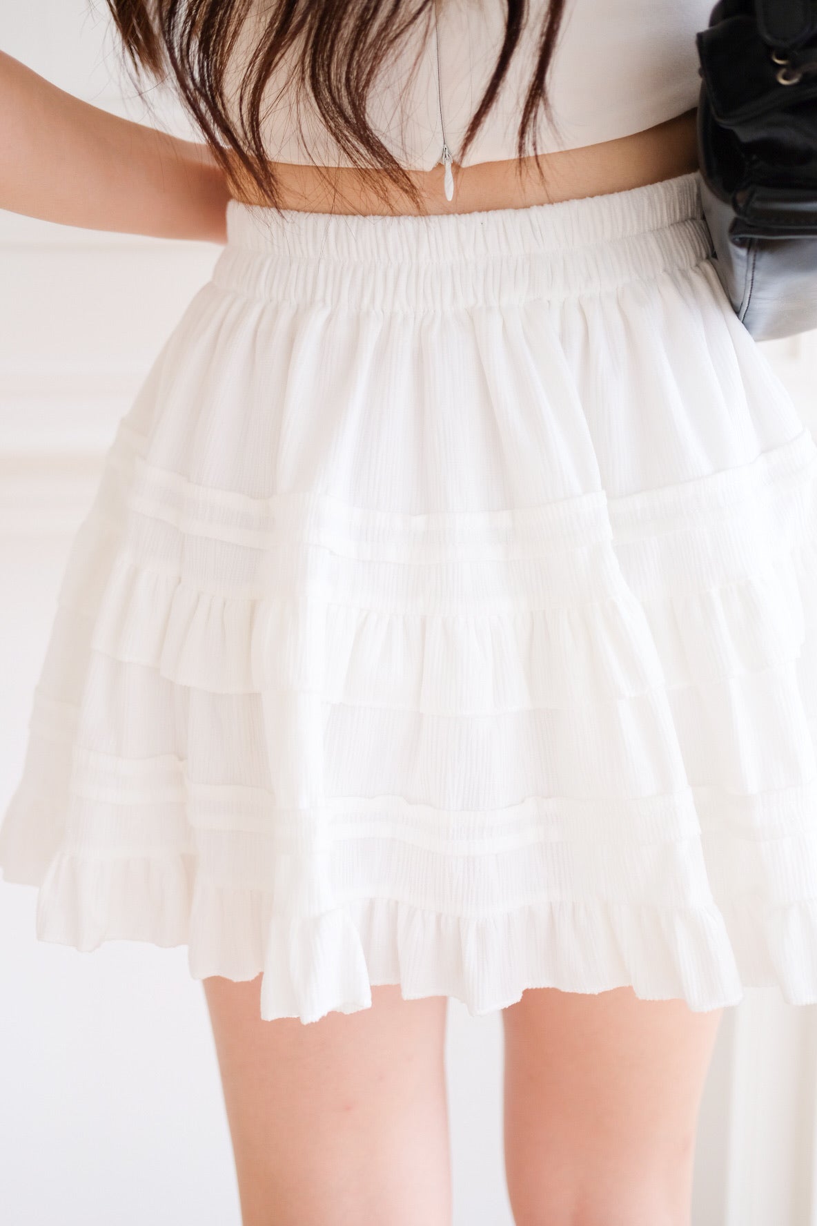 Geraldine Ruffle A Line Skirt (White)