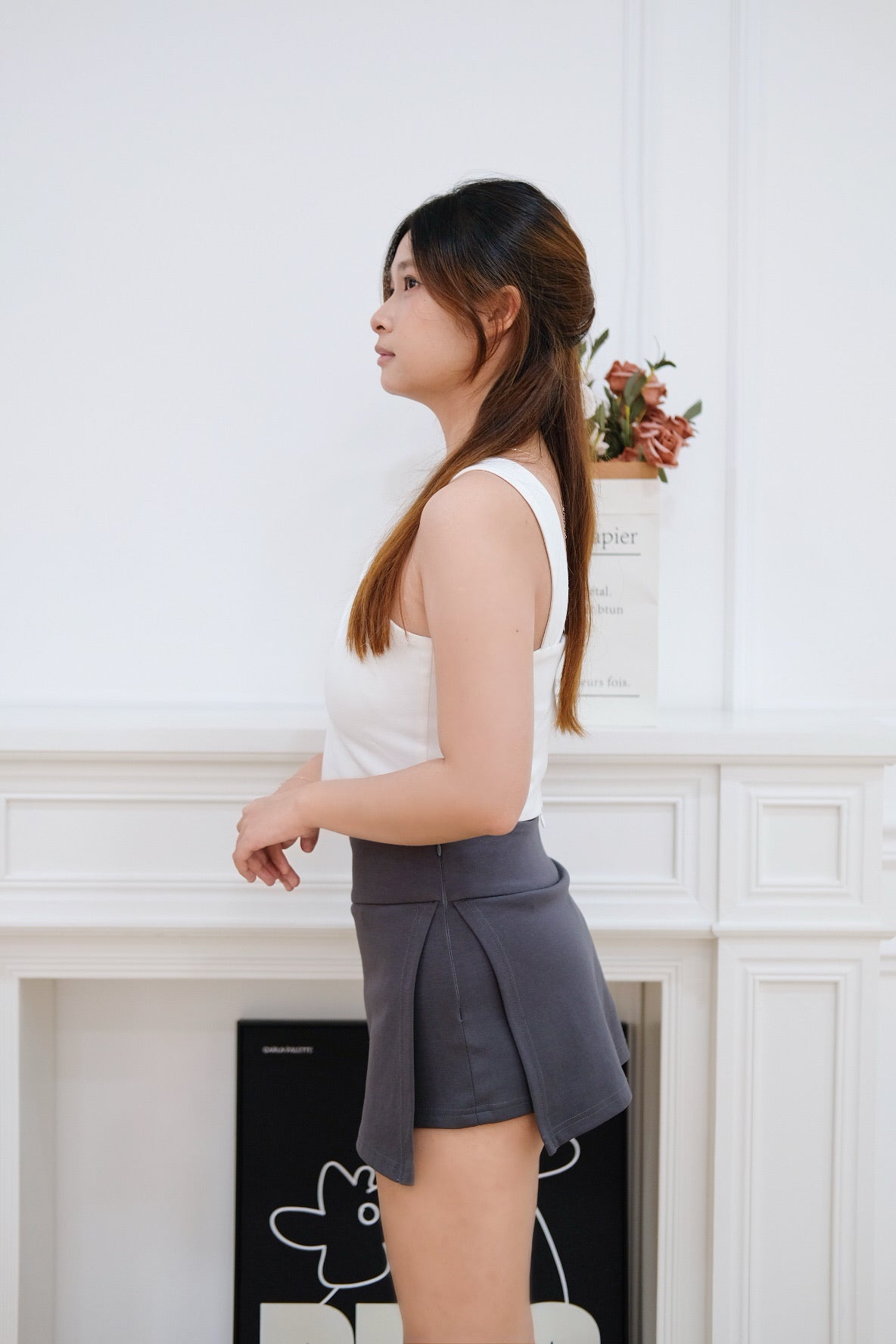 White Halter Twist Cropped Top