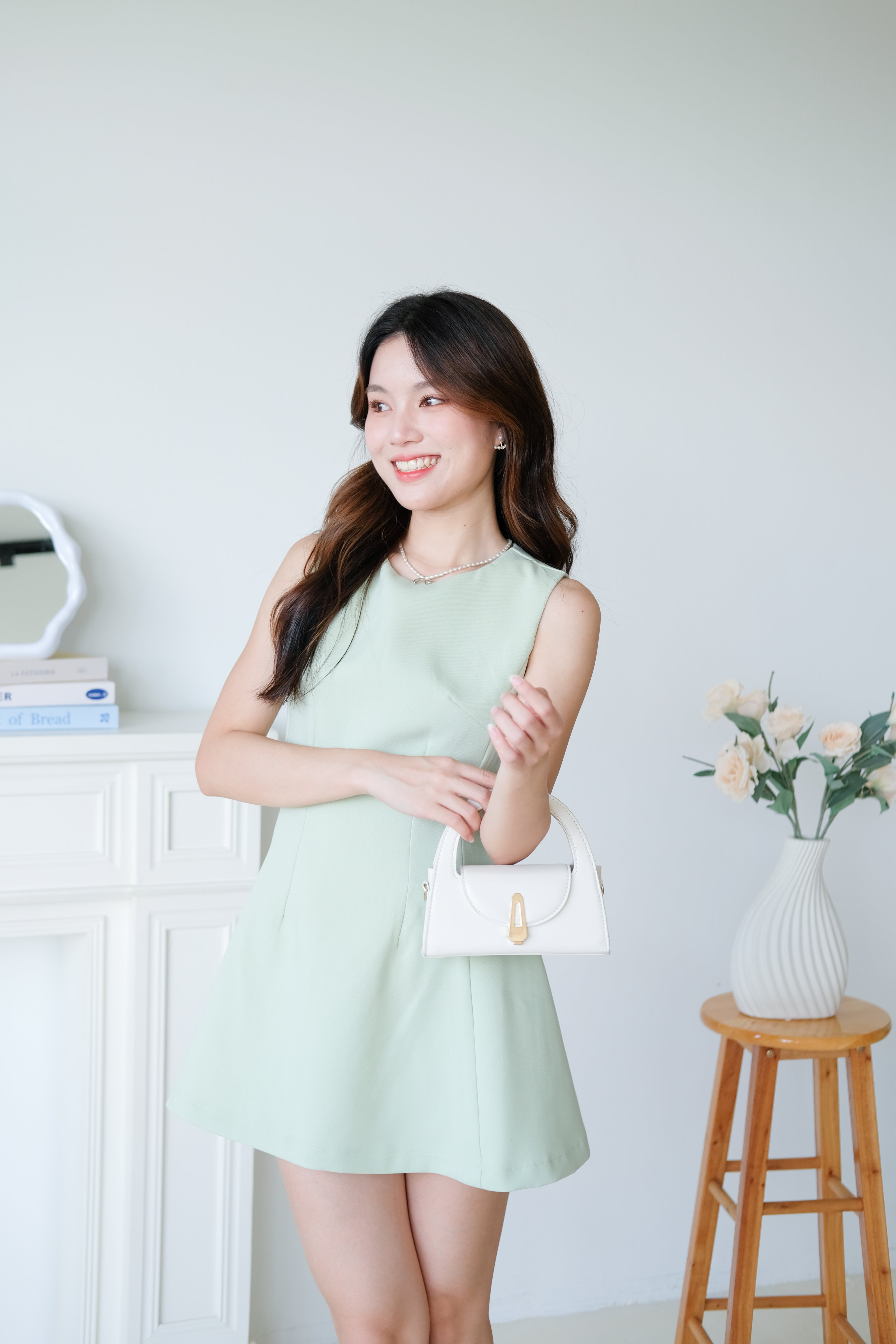 Tasya Skater Dress (Avocado Green)