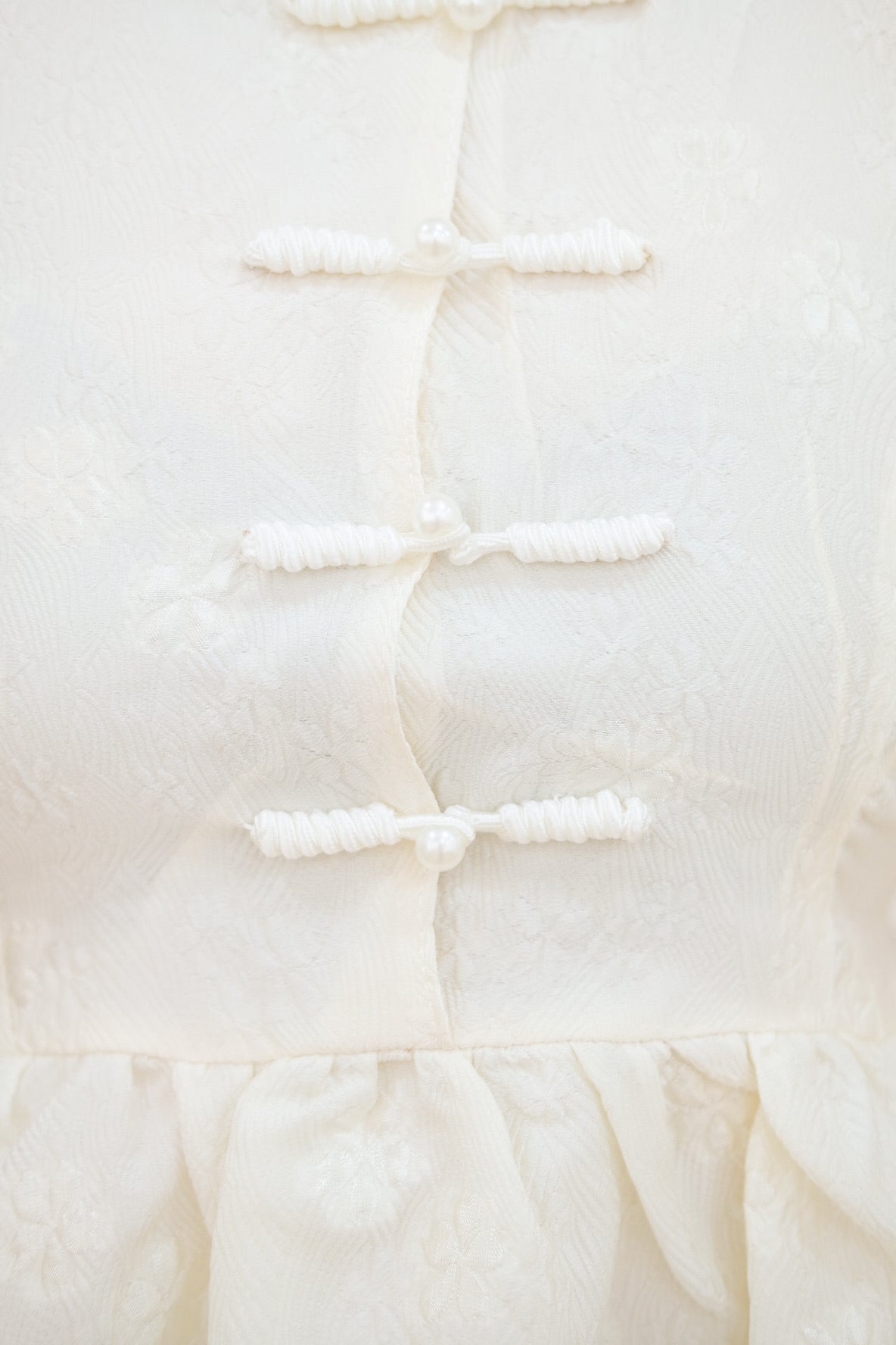 Cream Halter Bubble Cheongsam Dress