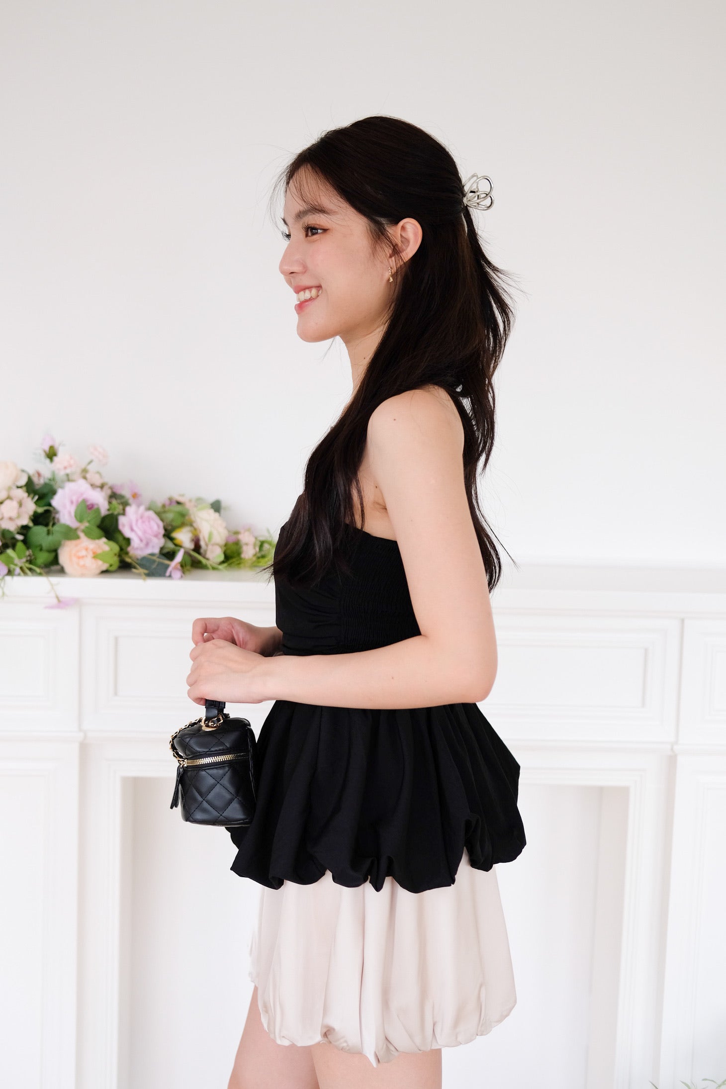 Reiko Peplum Tube Top (Black)