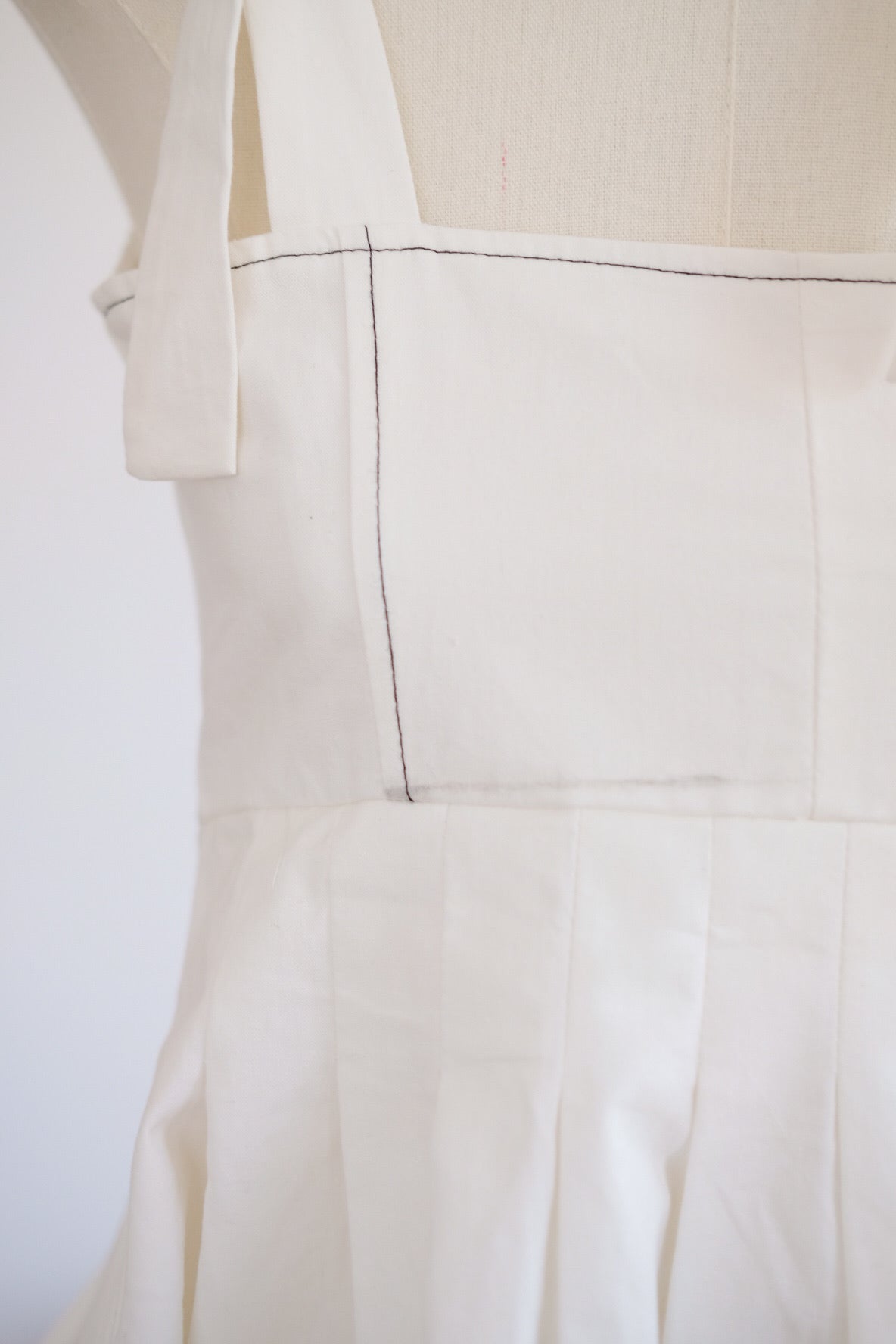 White Ribbon Skater Mini Dress