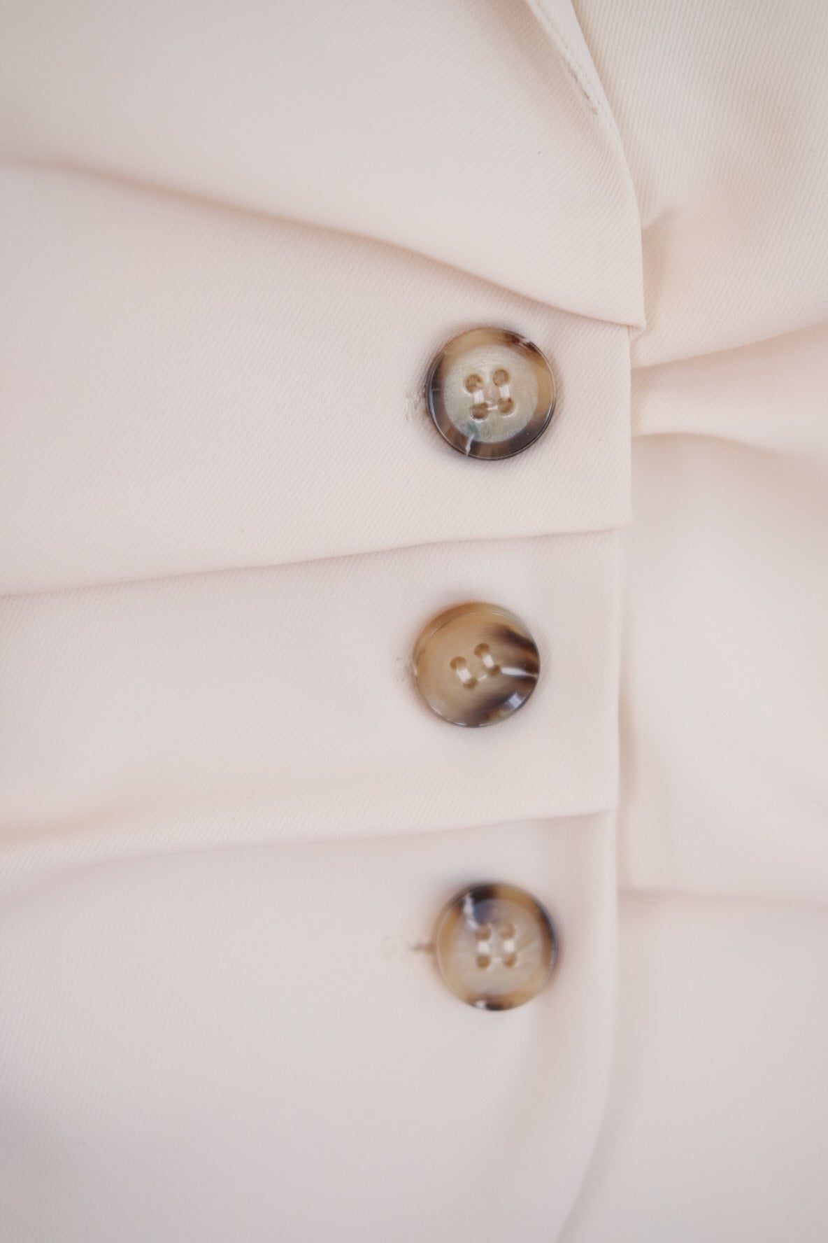 Noel Collared Crepe Vest Top (Beige)
