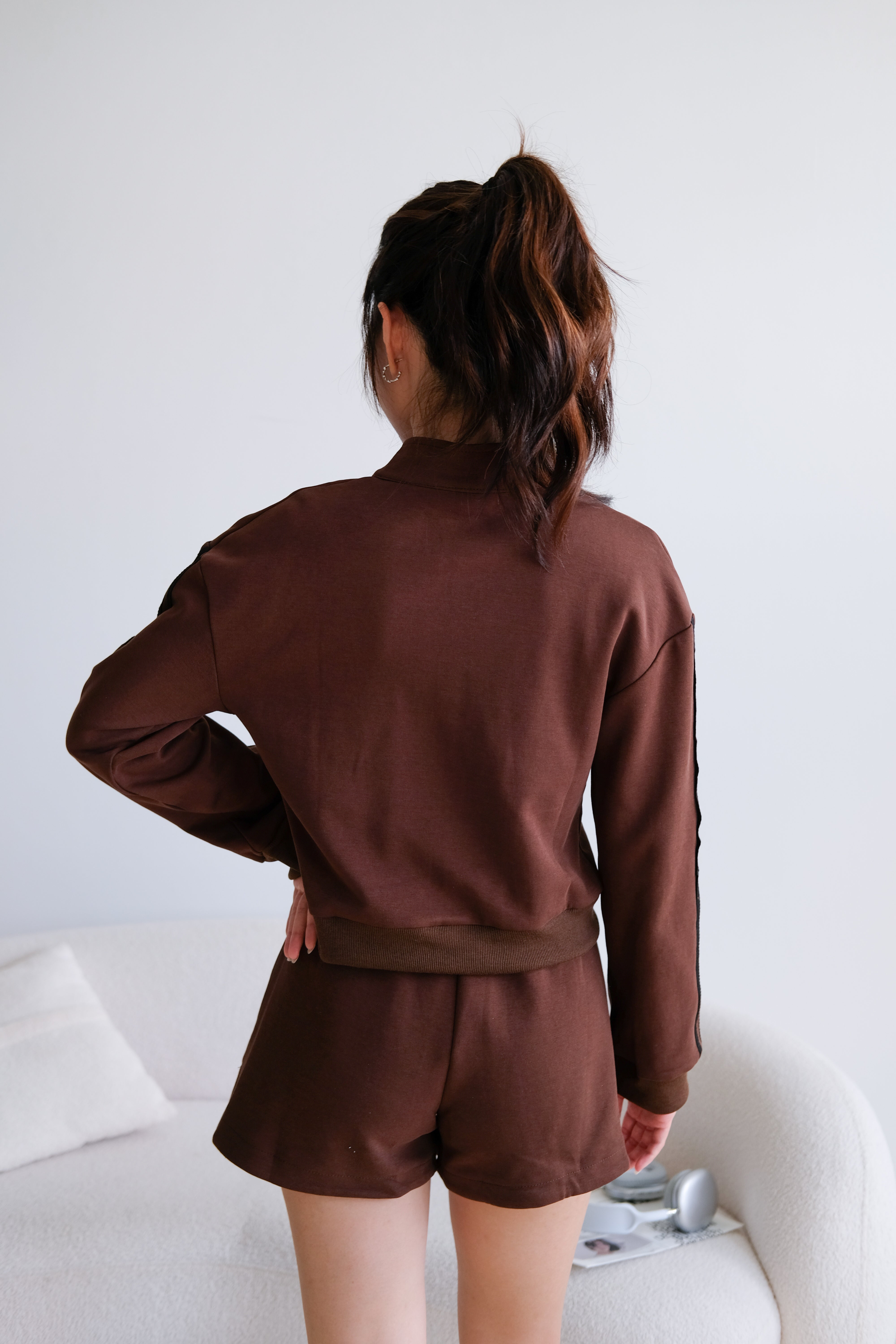 Day Off Stripes Lounge Set (Mocha)