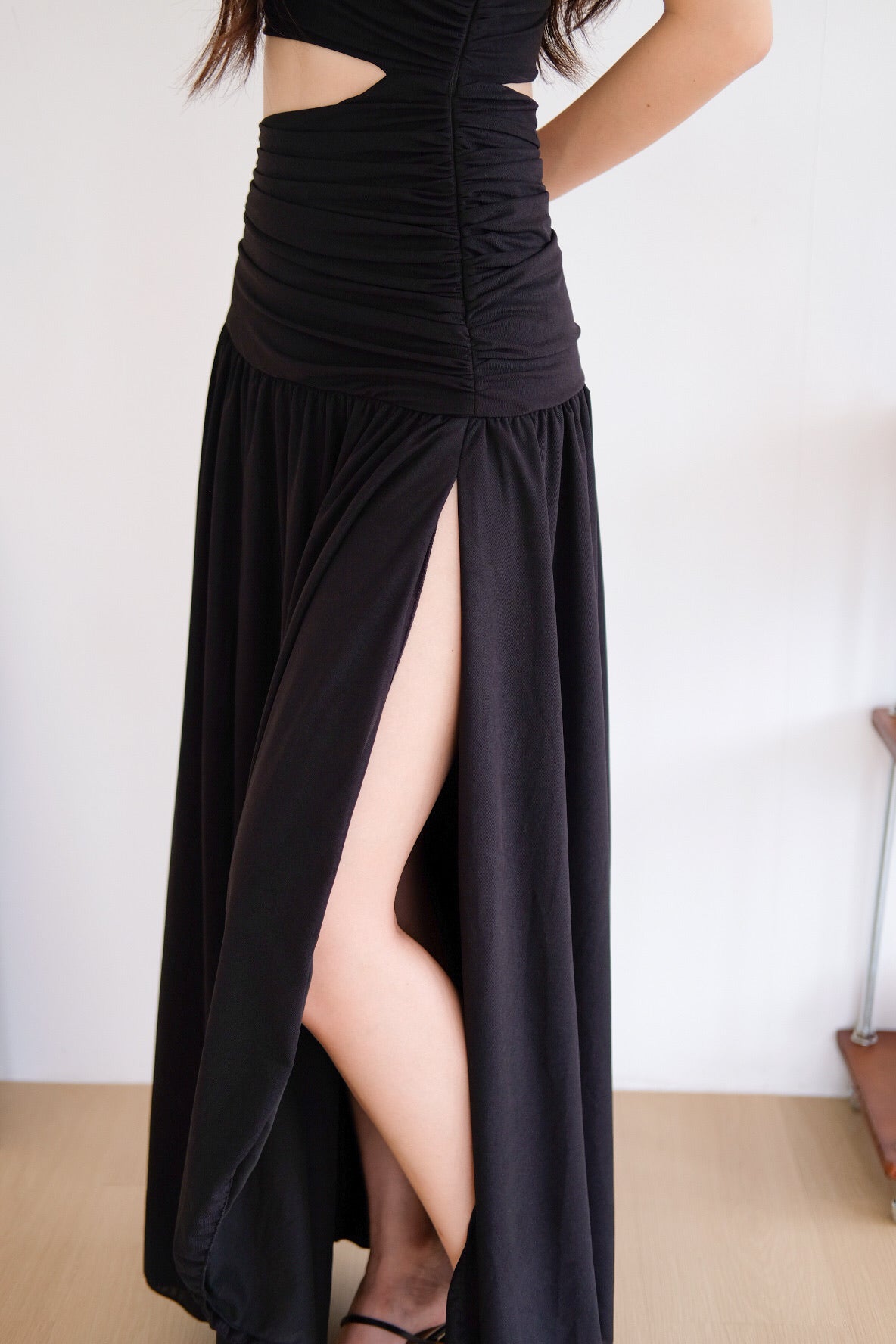 Eclipse Toga Cut Out Maxi Dress (Black)