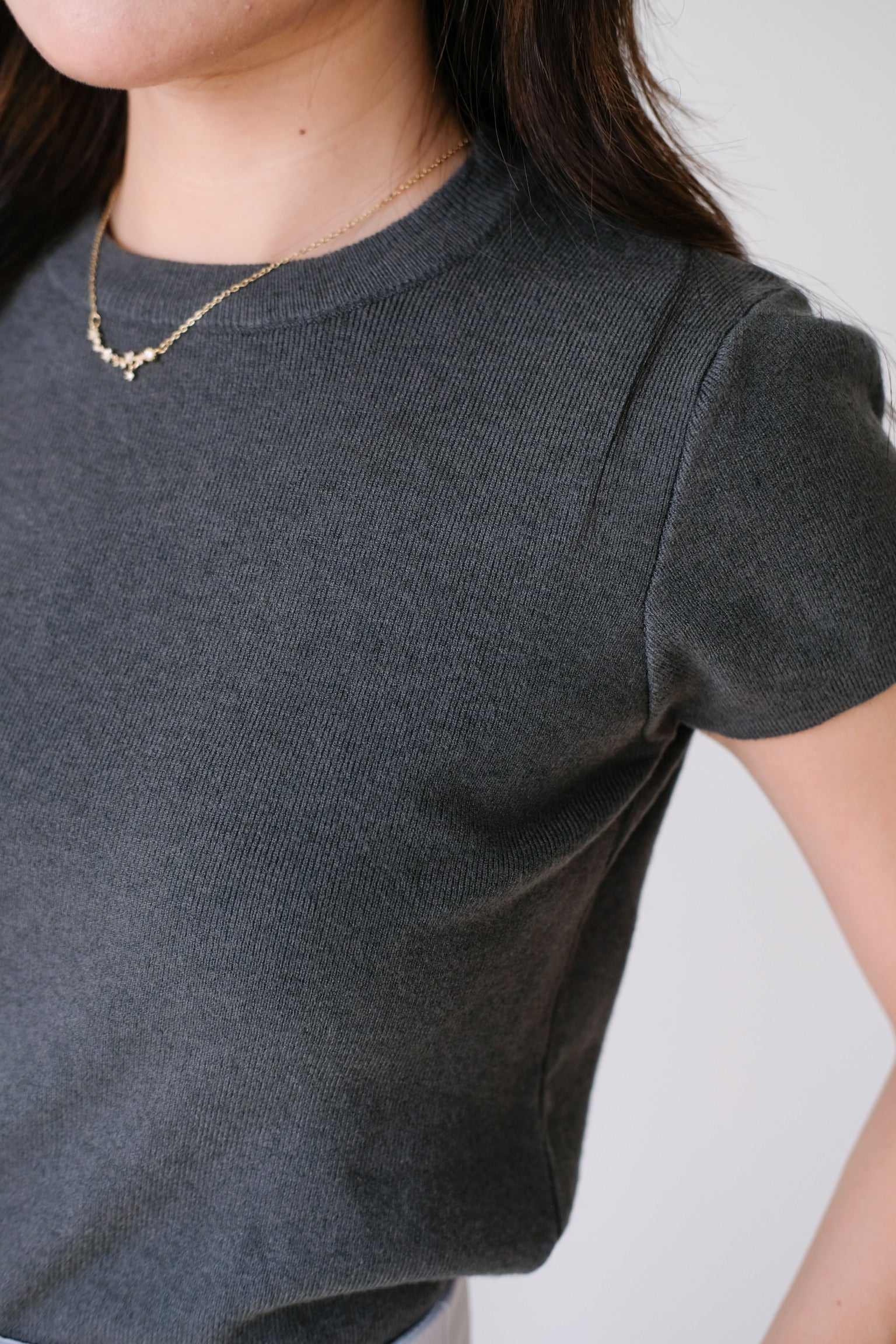 Asa Classic Crew Neck Tee (Dark Grey)