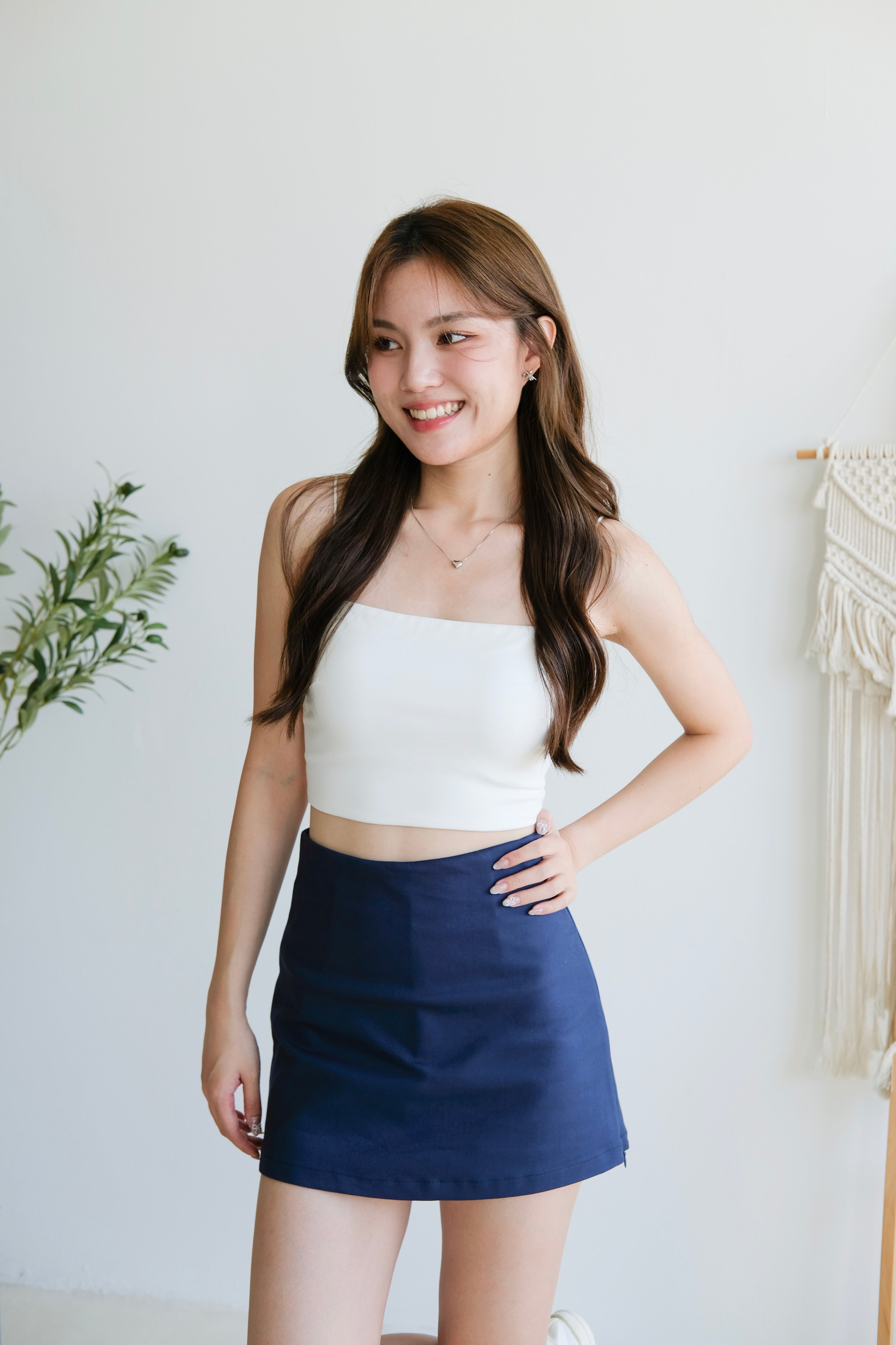 Kelsey Multi Zipper Skorts (Navy Blue)