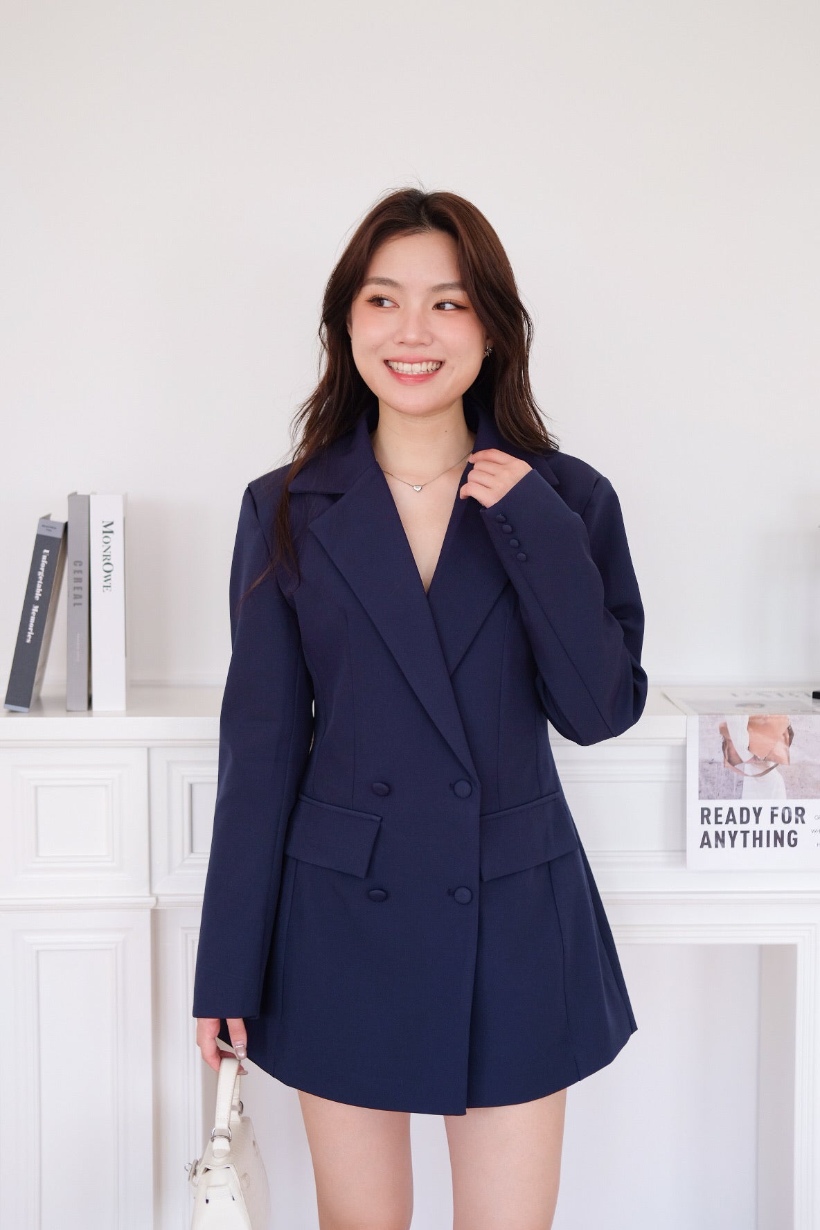 The Executive Blazer Dress (Navy Blue)
