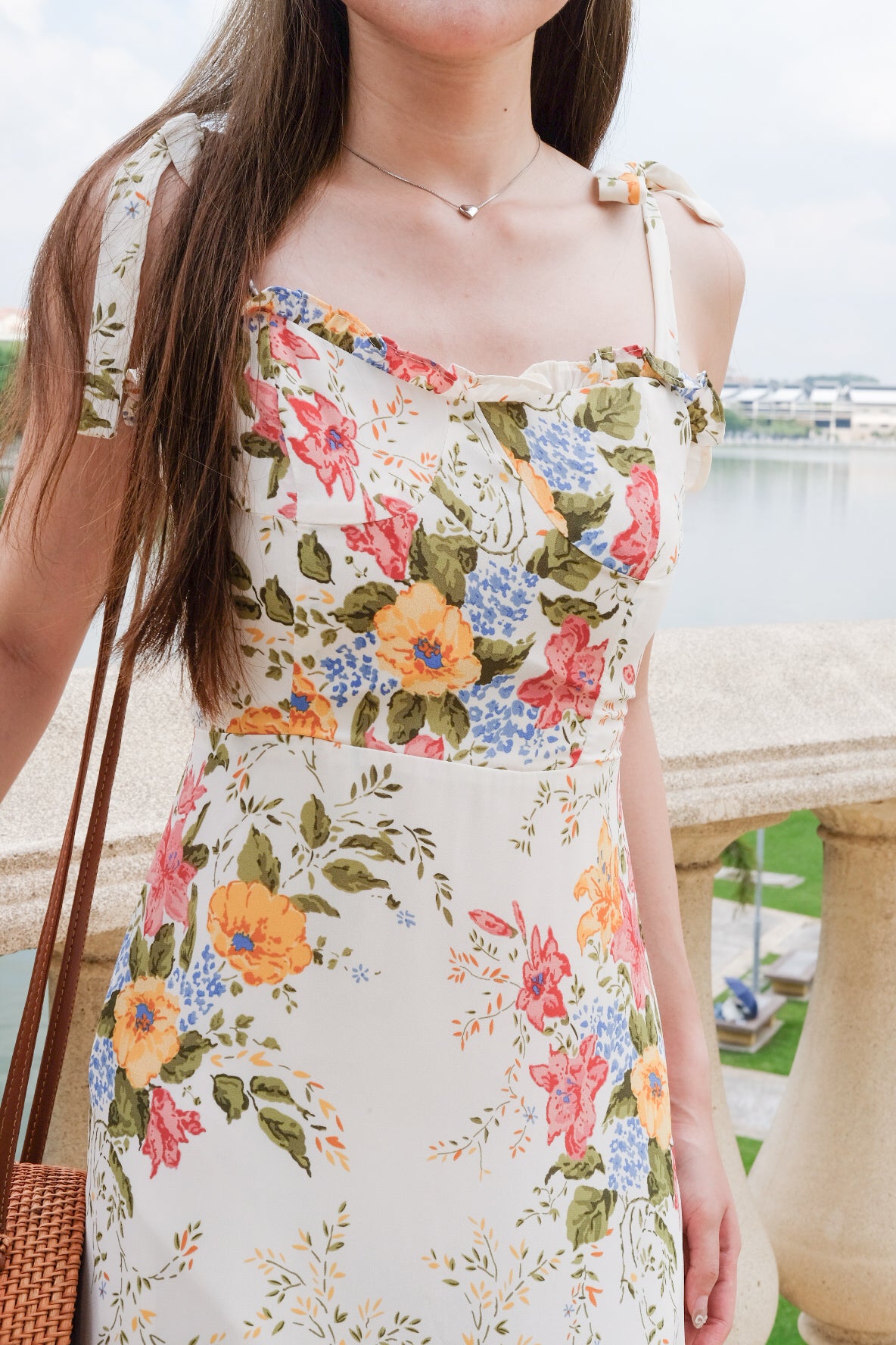 Shannon Floral Ruffle Maxi Dress (Cream)
