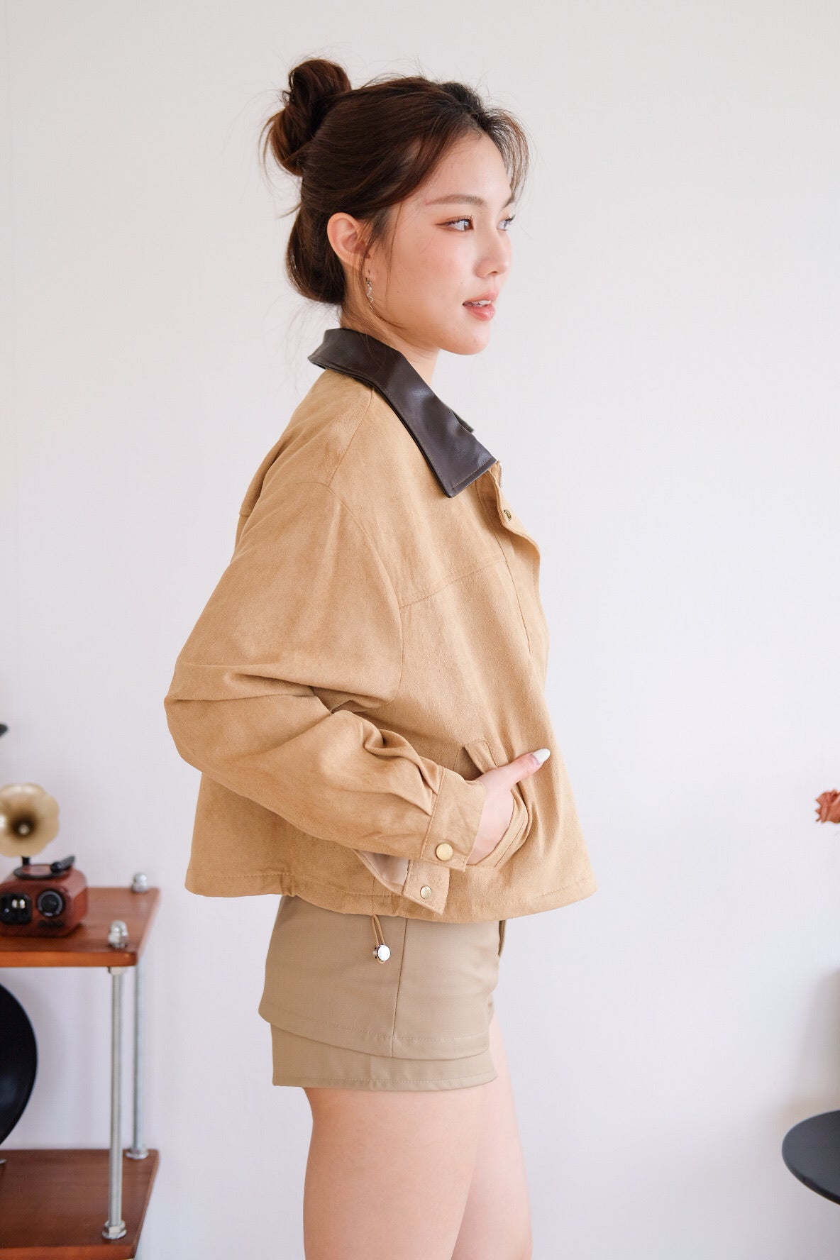 Georgie Suede Jacket (Camel Brown)