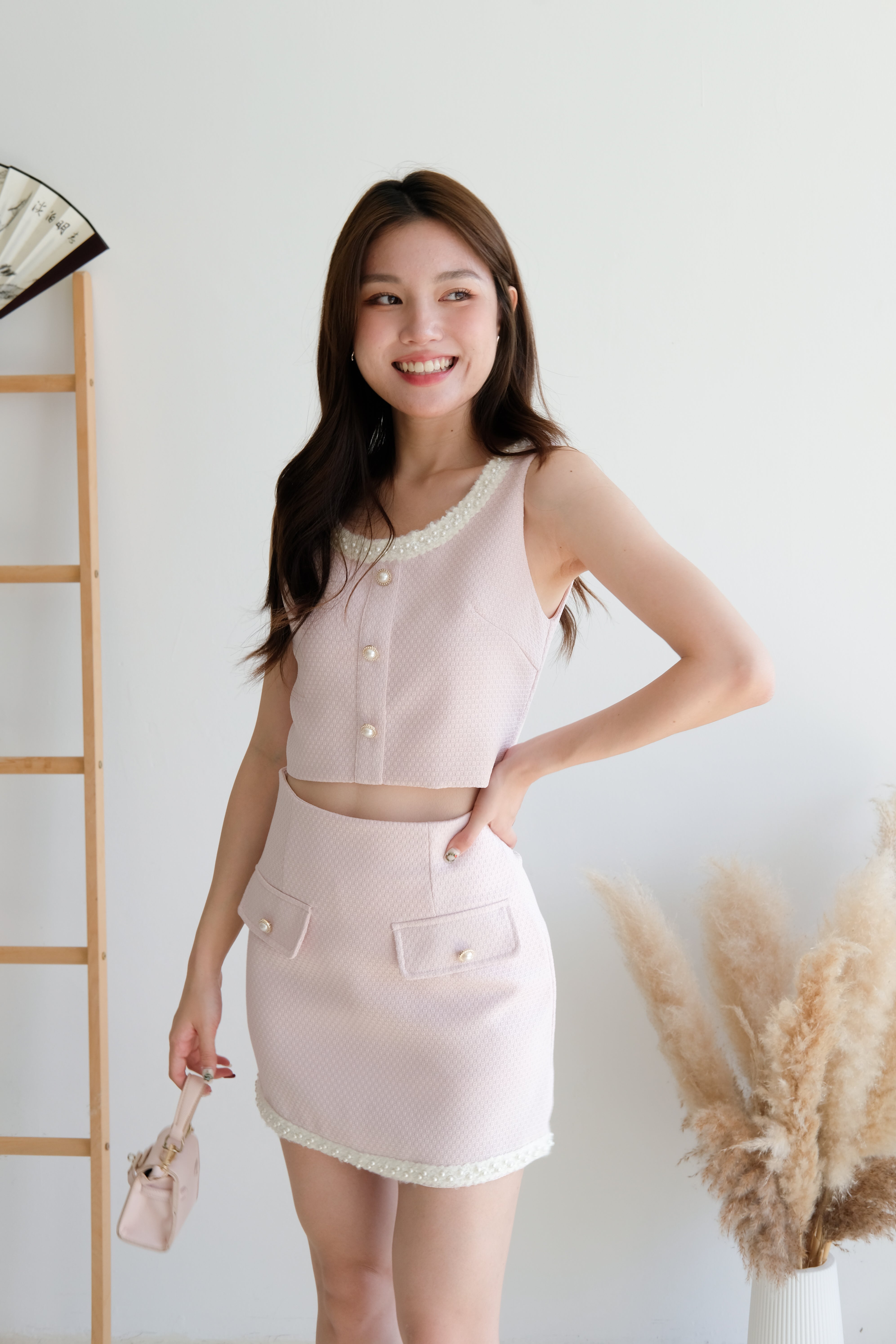 Isabelle Tweed Set (Light Pink)