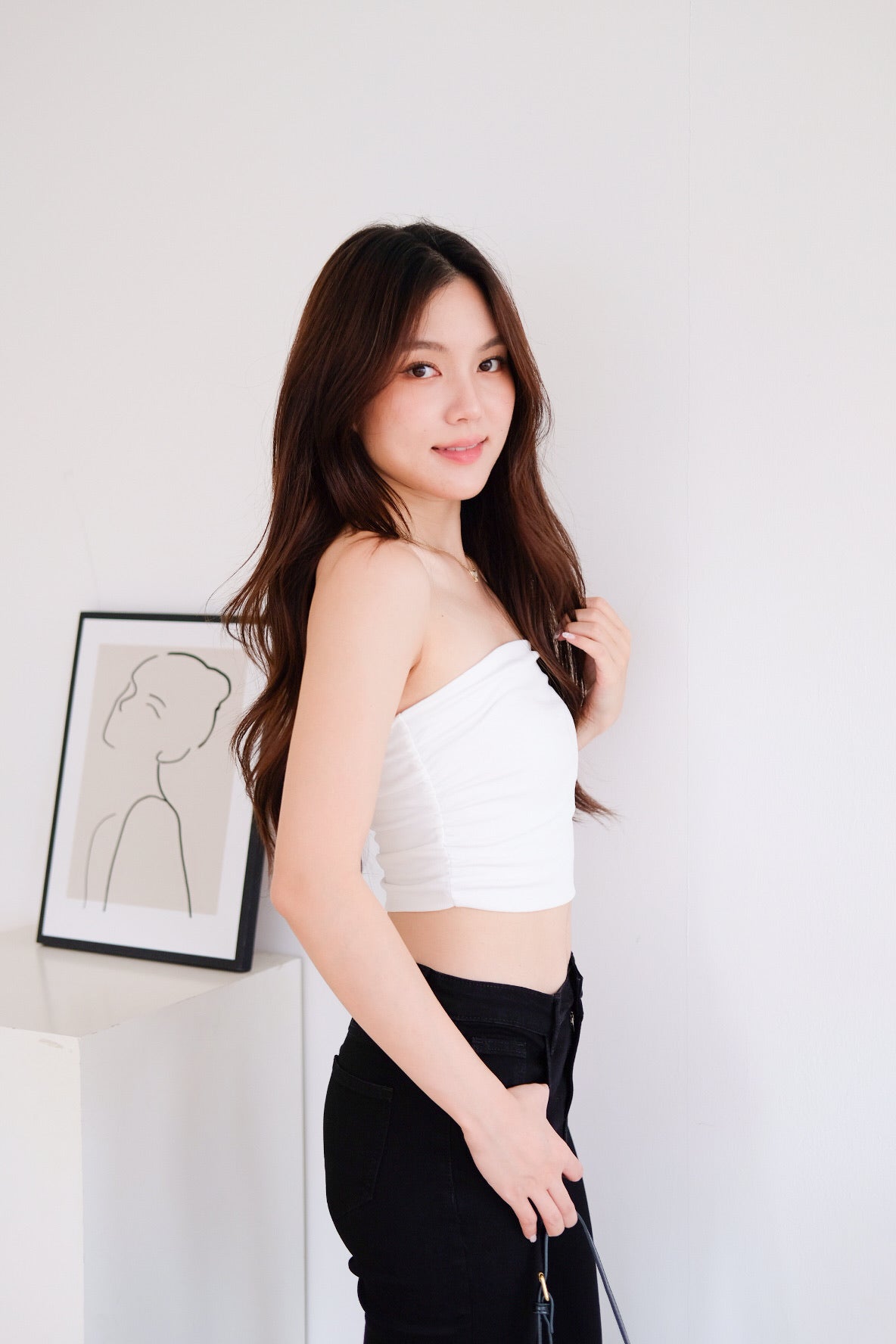 Obsession Tube Crop Top (White)