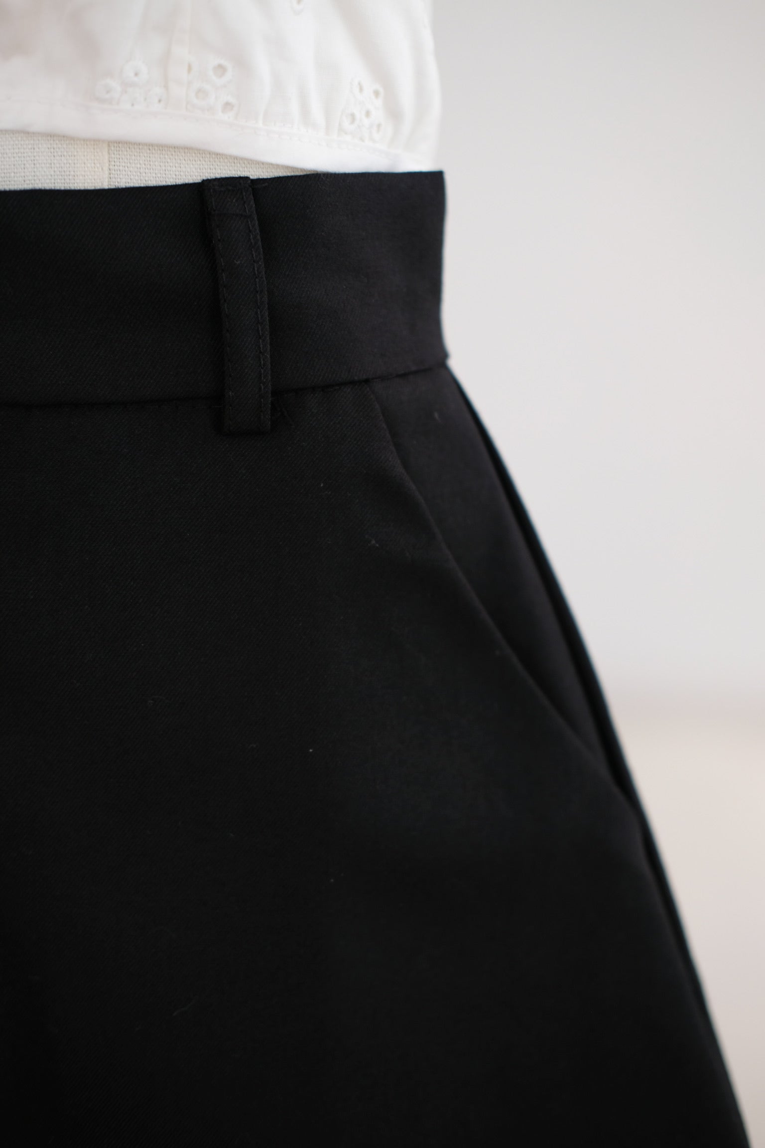 Black A Line High Waisted Skort
