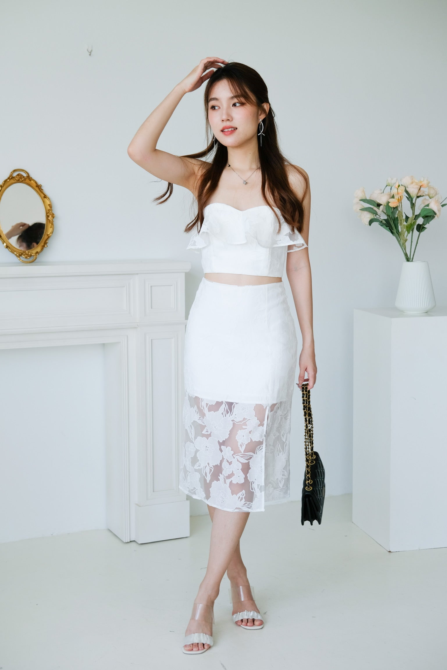 Celine Floral Dinner Set (White)
