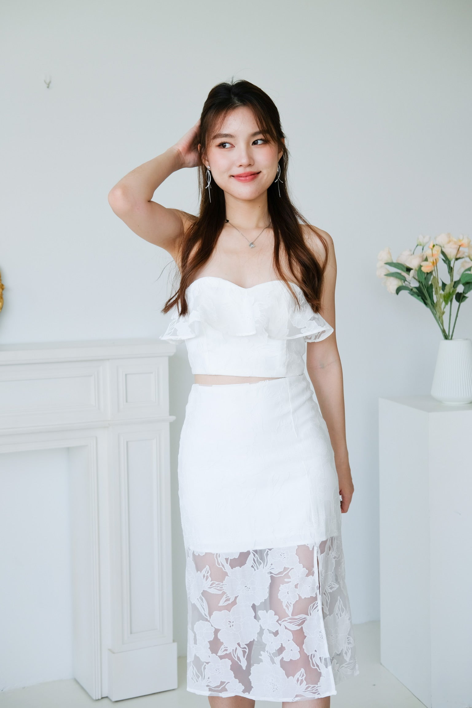 Celine Floral Dinner Set (White)