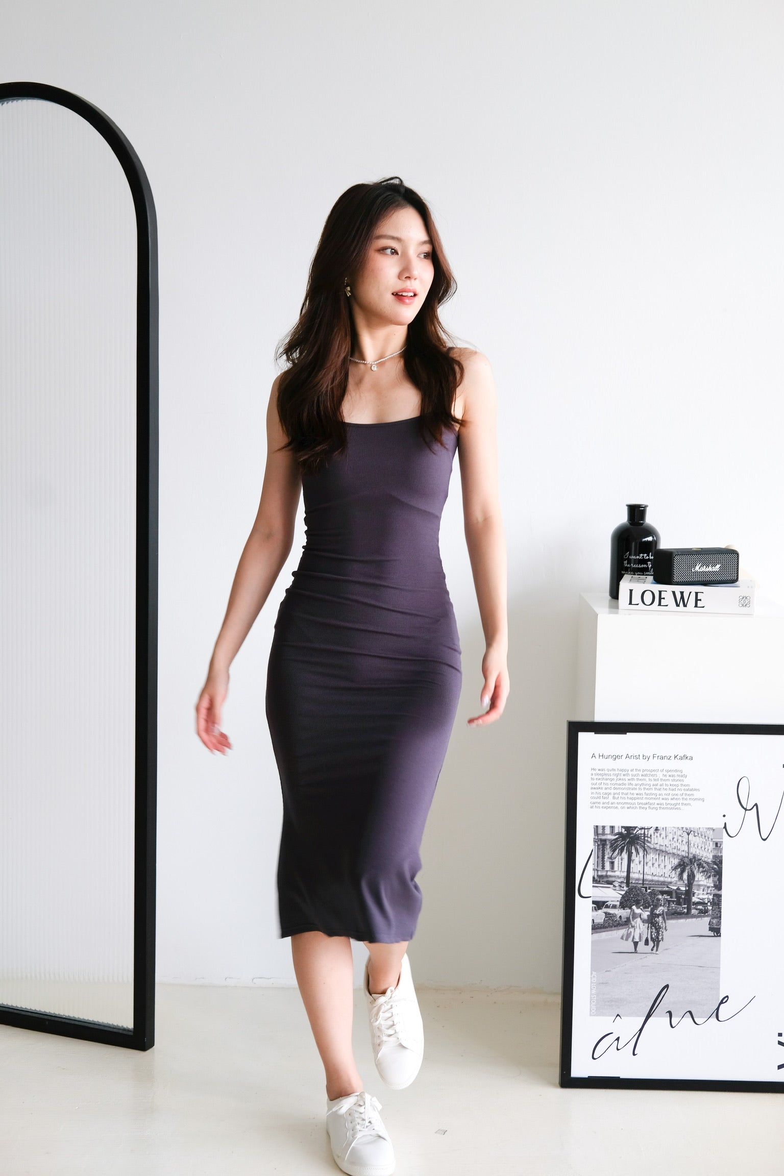 Jynn Bodycon Midaxi Dress (Steel Grey)