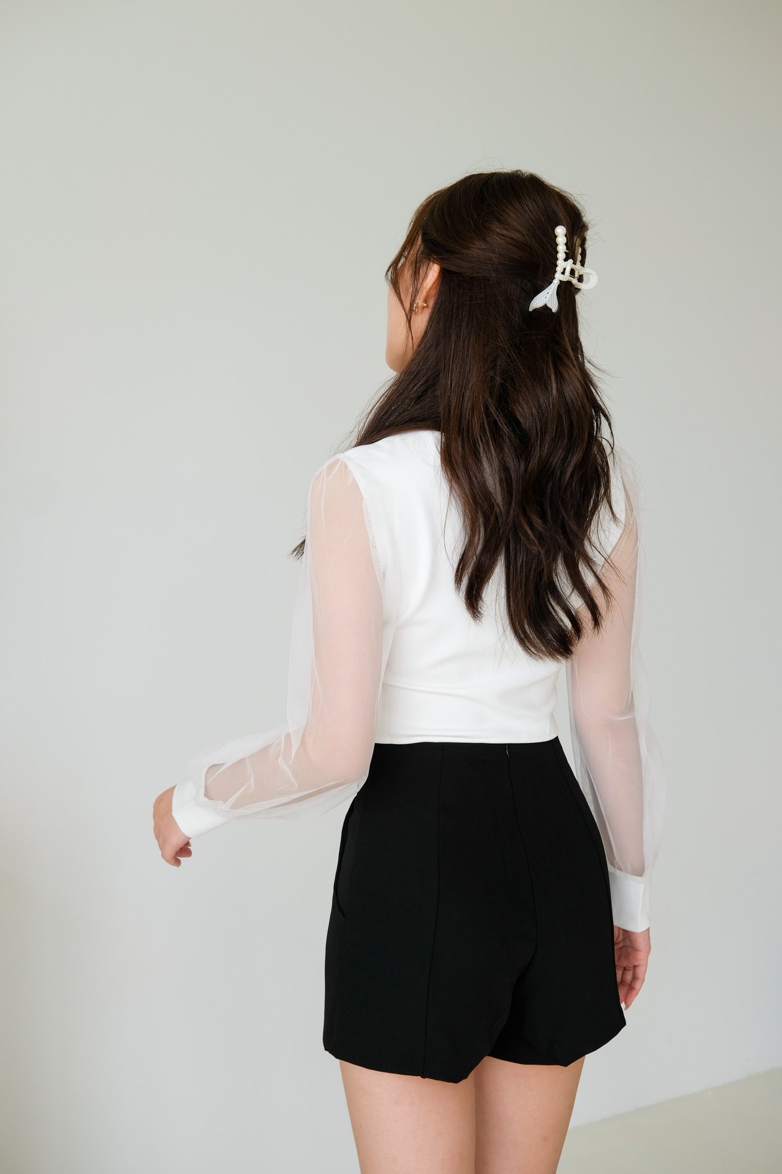 Heliene Sweetheart Mesh Top (White)