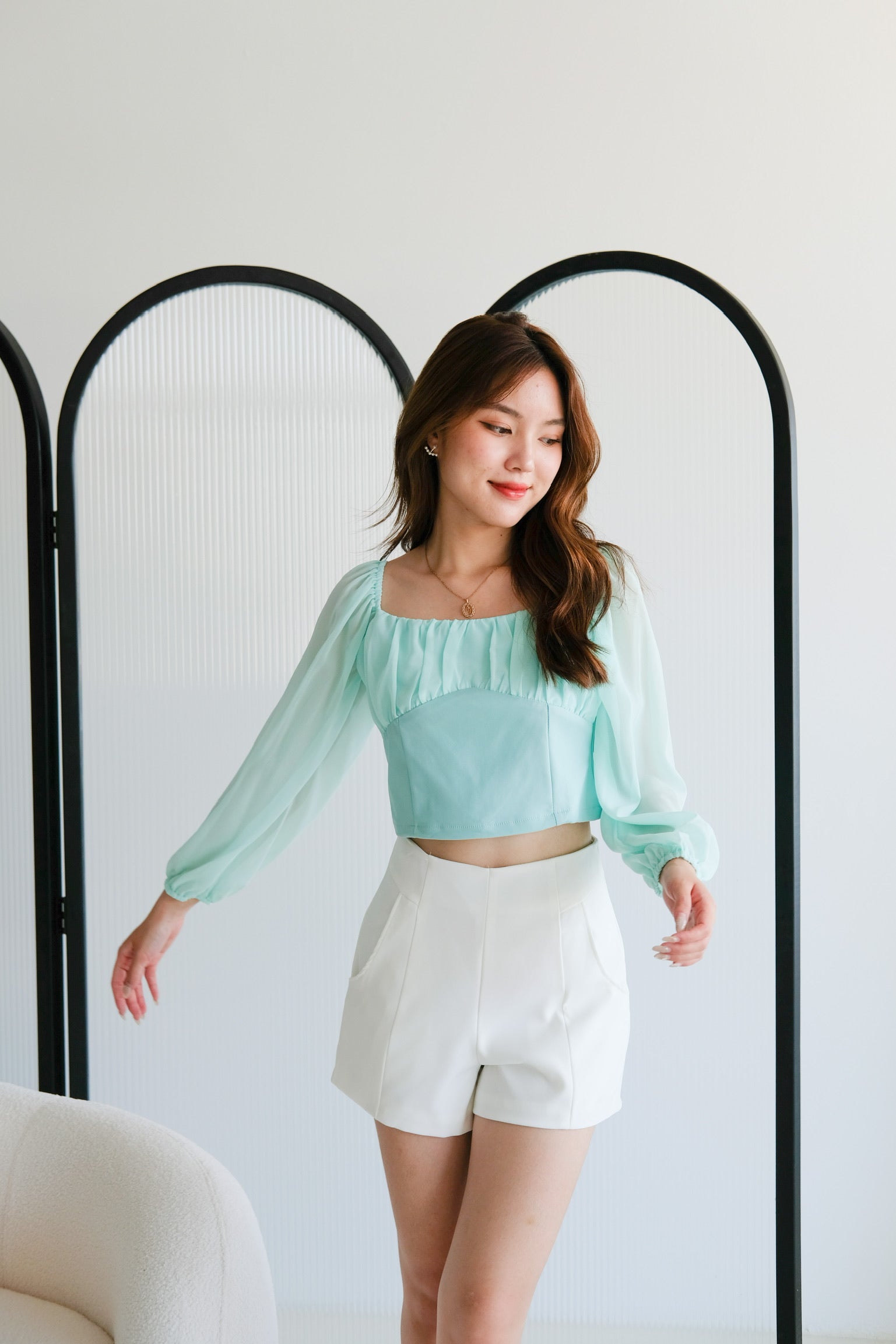 Heliene Sweetheart Mesh Top (Mint)
