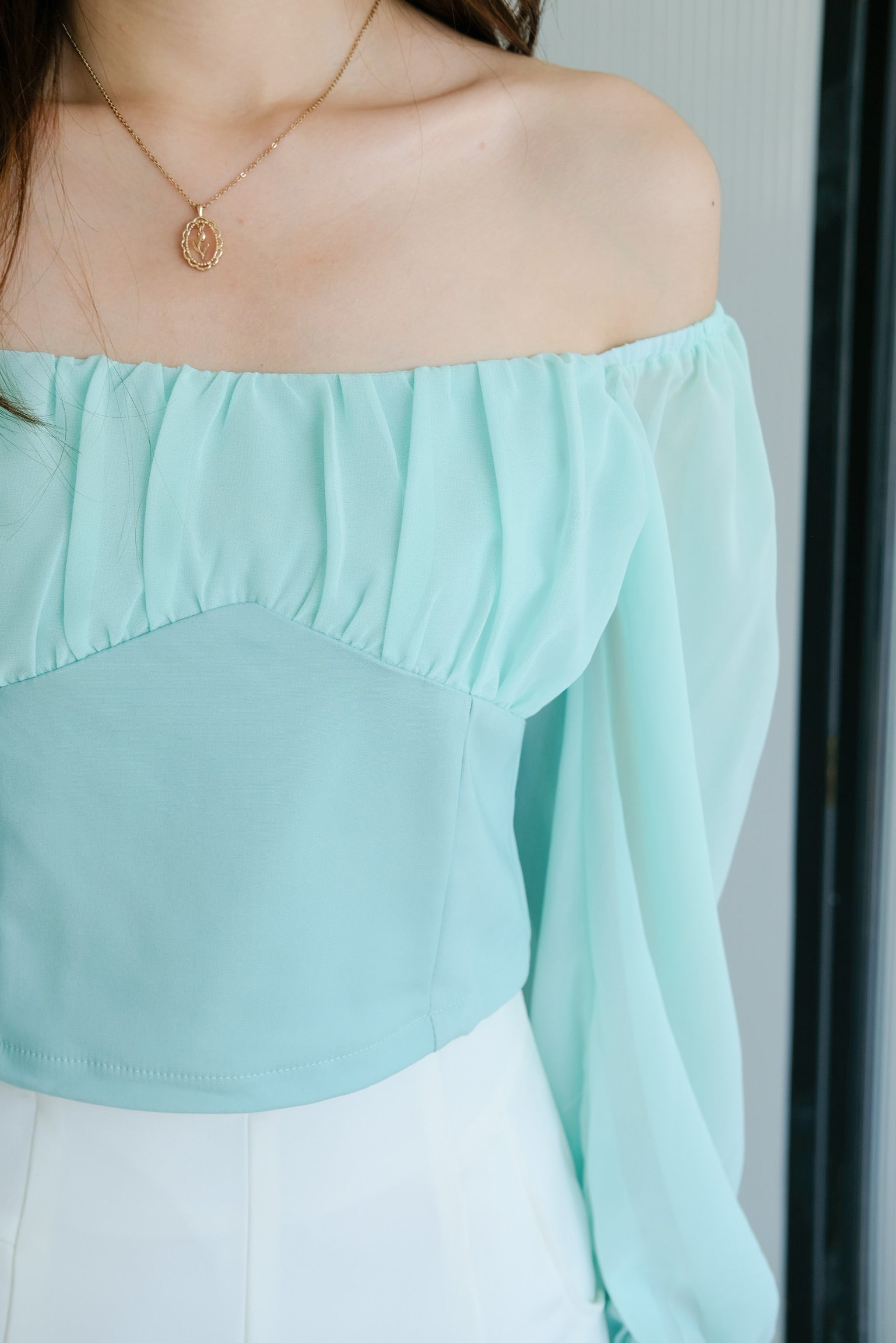 Heliene Sweetheart Mesh Top (Mint)