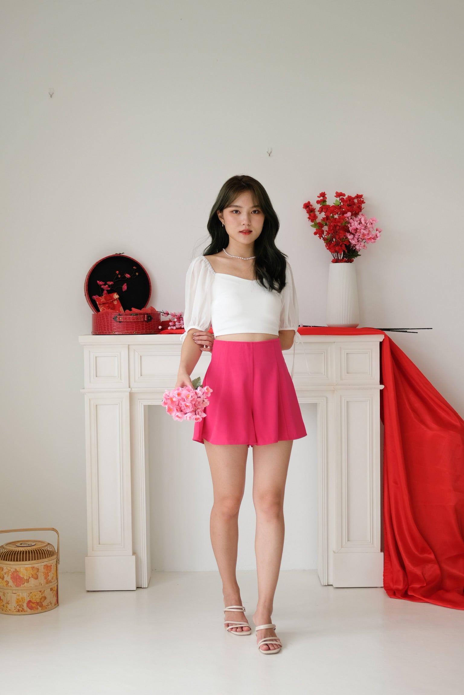 Daphne Flare Shorts (Hot Pink)
