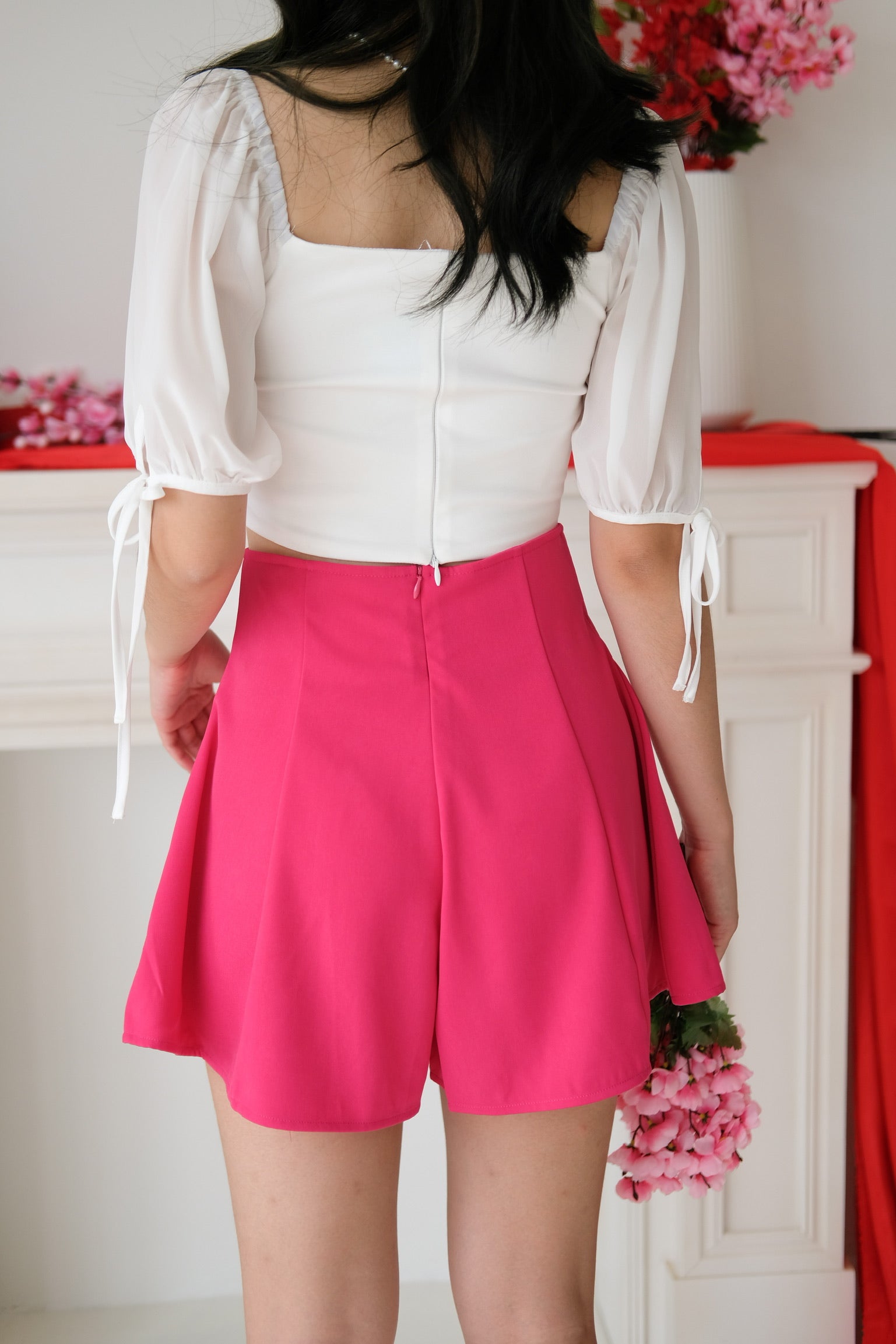 Daphne Flare Shorts (Hot Pink)