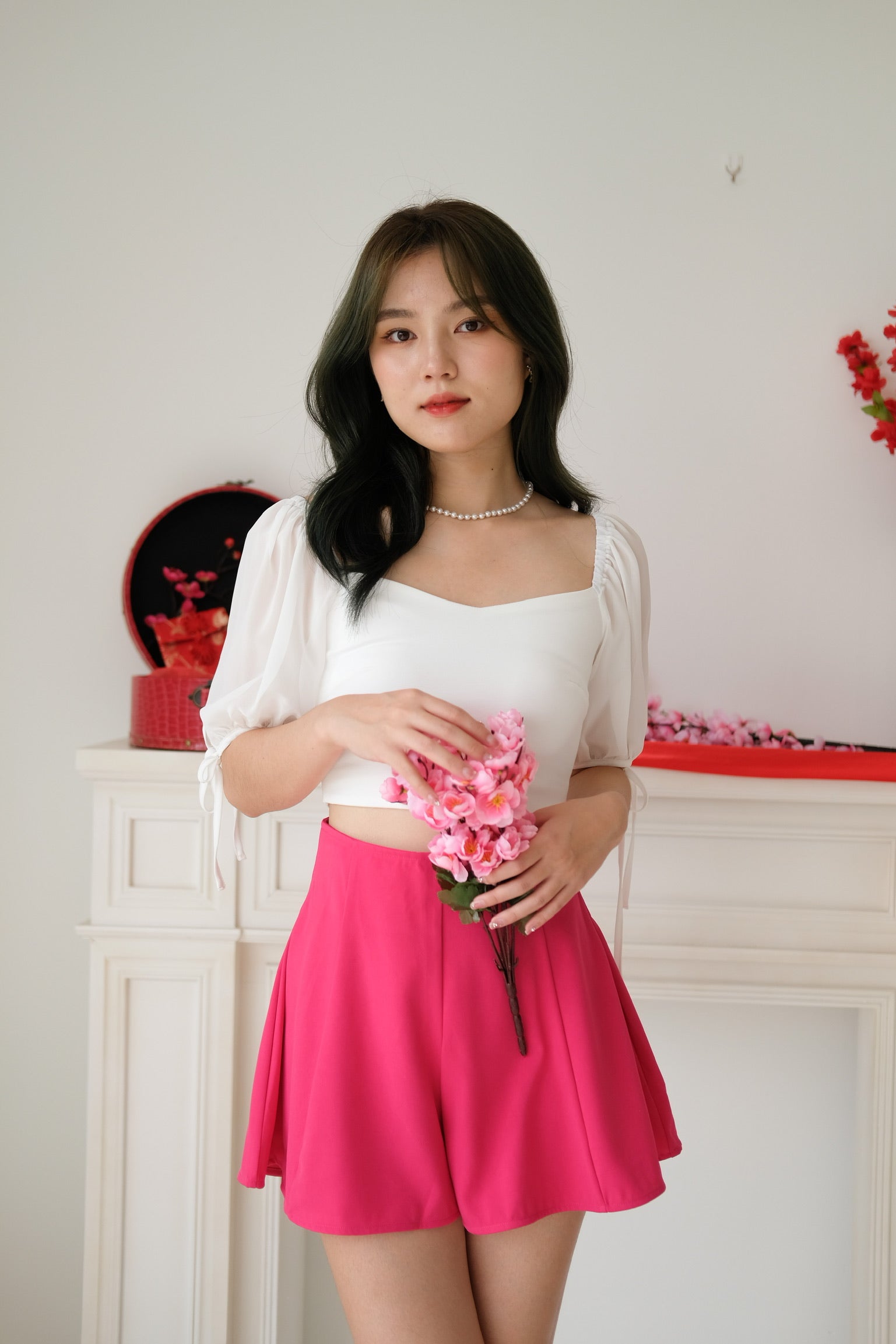 Daphne Flare Shorts (Hot Pink)