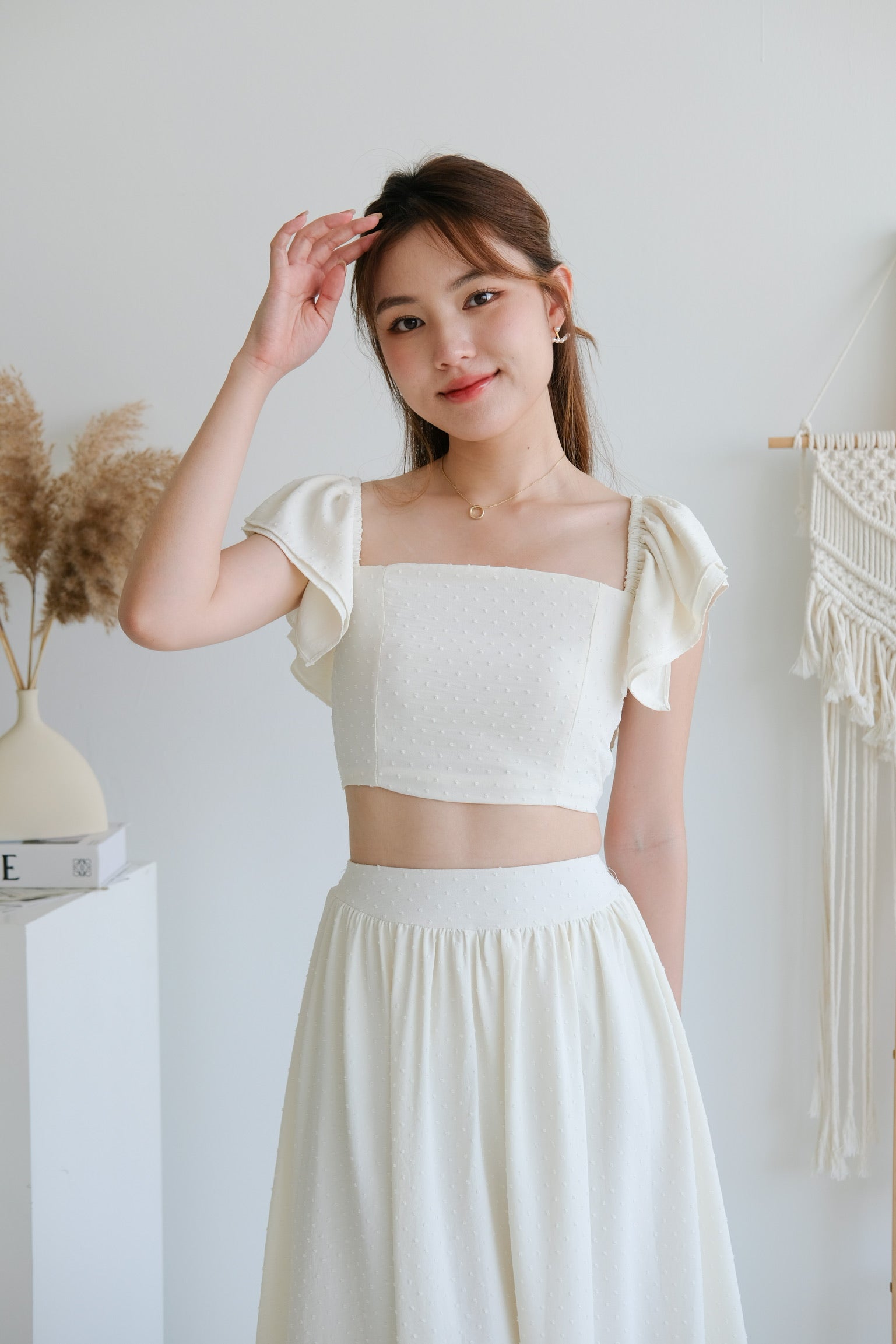 Ceci Swiss Dot Top (Cream)