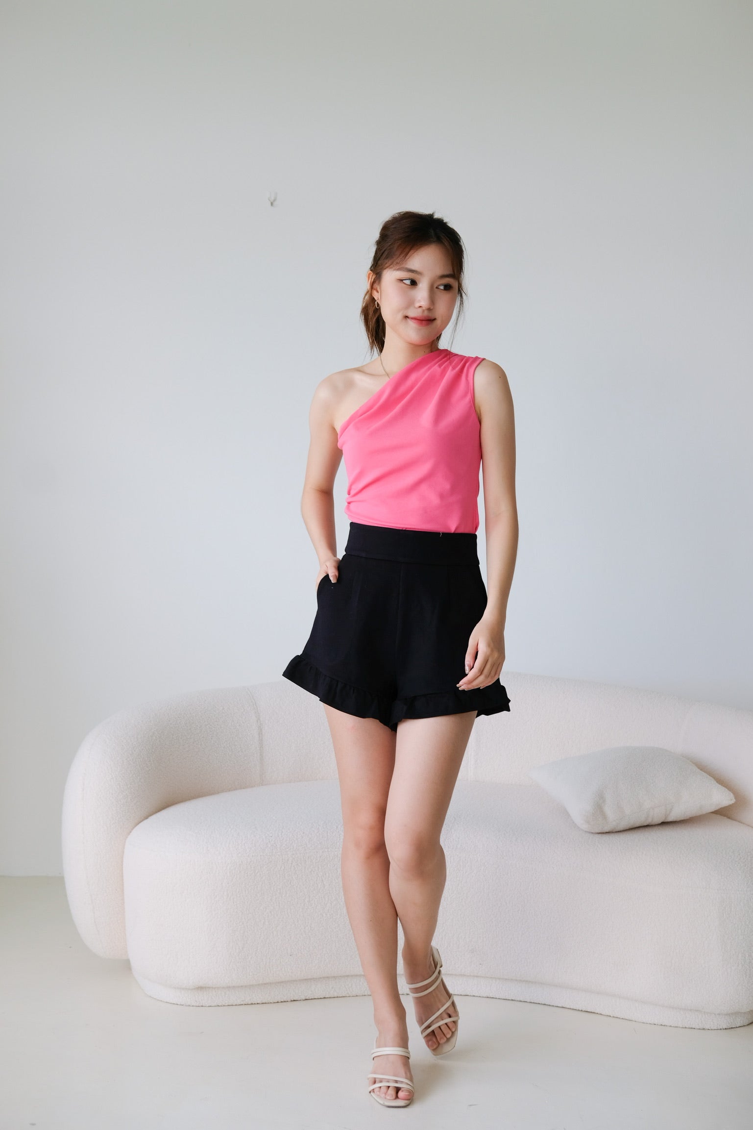 Leia Ruffle Shorts (Black)