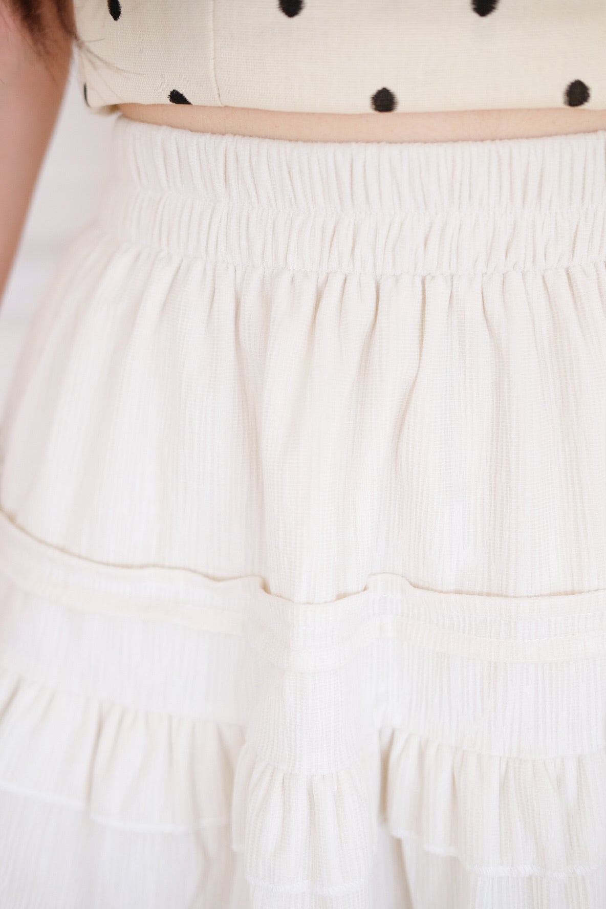 Geraldine Ruffle A Line Skirt (Cream)