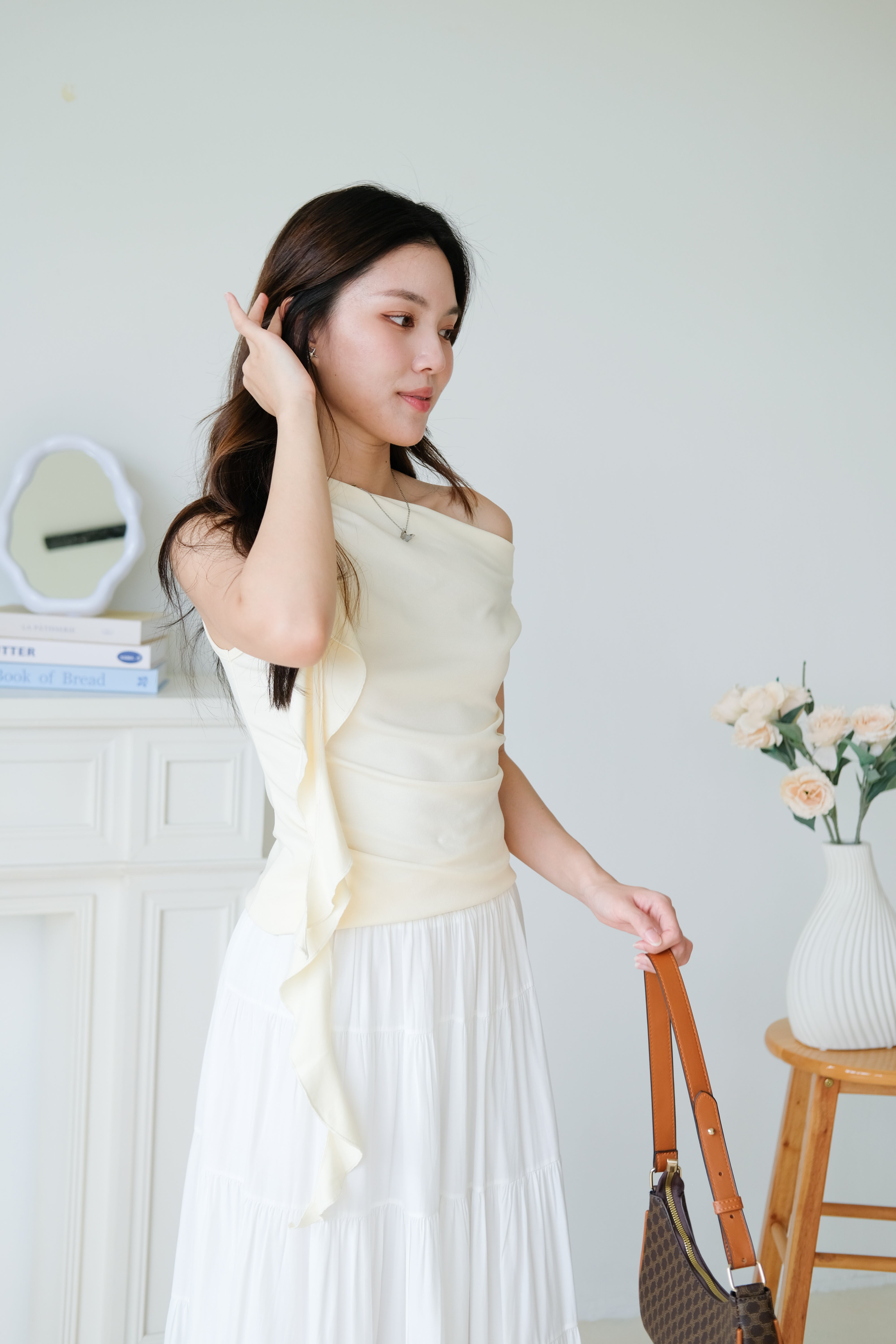 Elora Ruffle Toga Top (Cream)